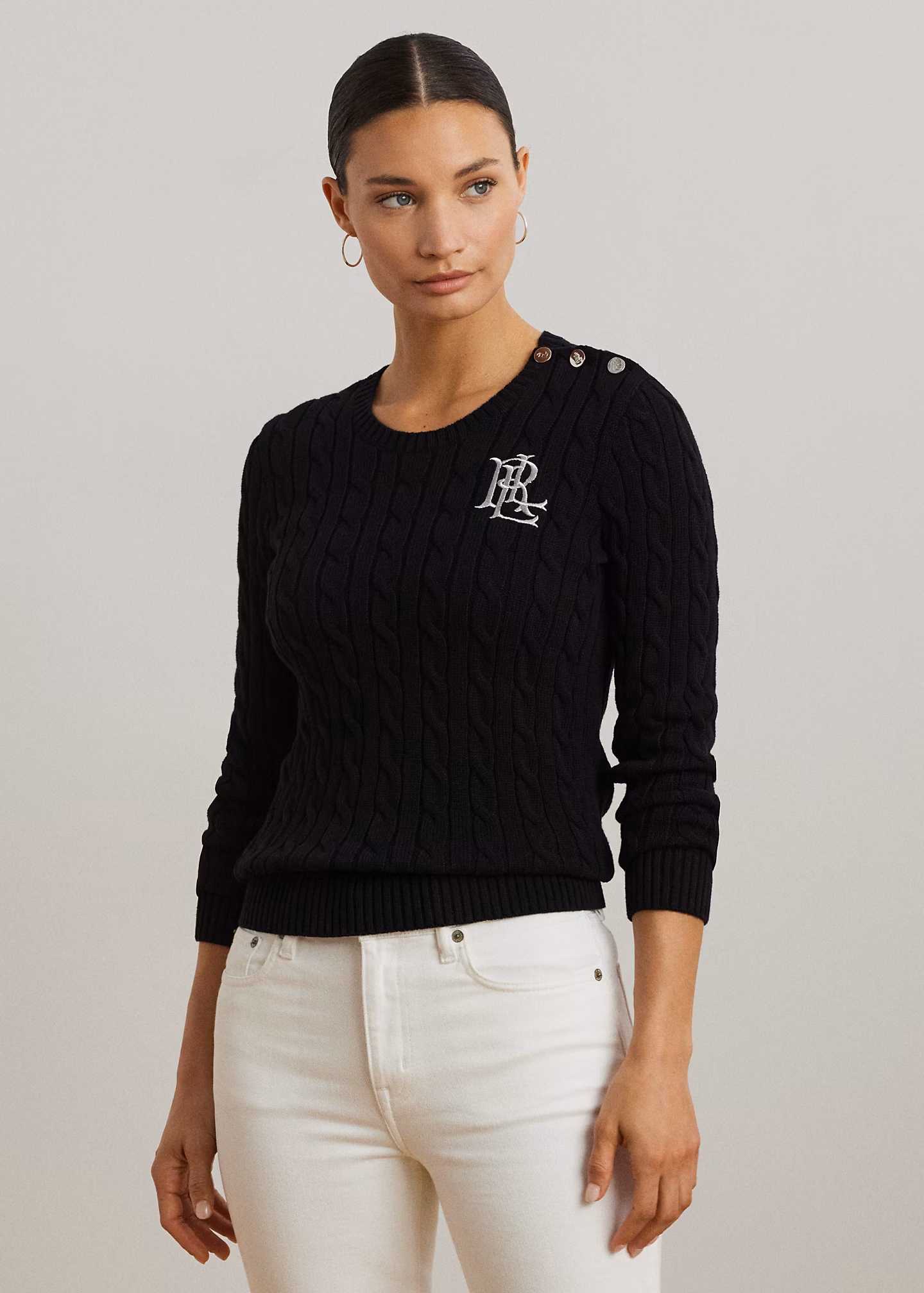 Baumwollpullover mit Zopfmuster - RALPH LAUREN OUTLET
