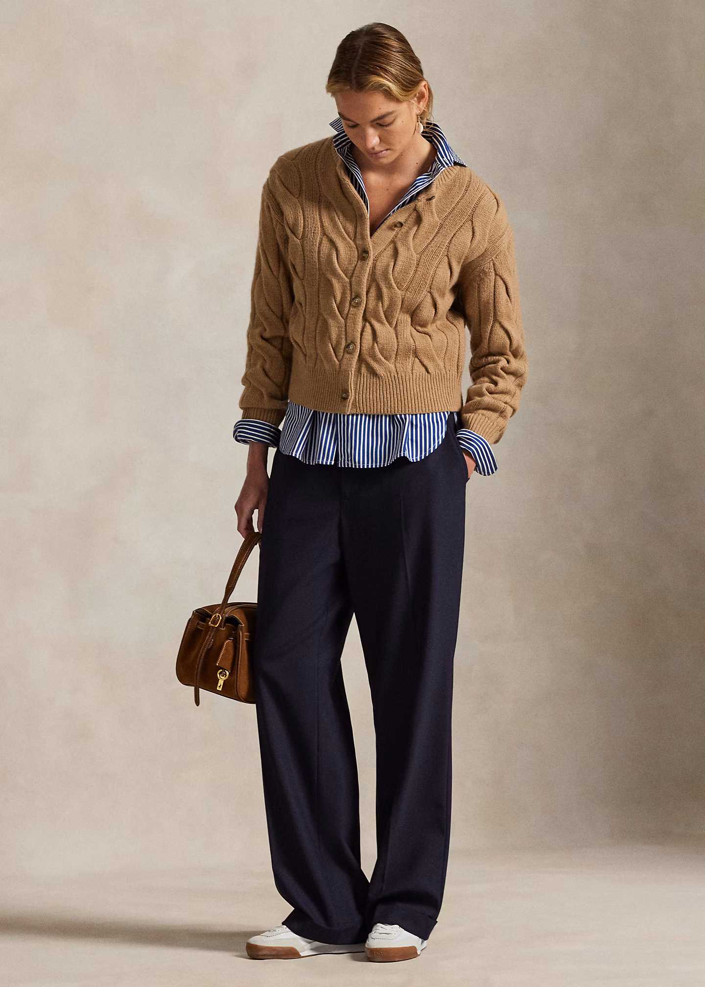 Woll-Kaschmir-Cardigan mit Zopfmuster - RALPH LAUREN OUTLET