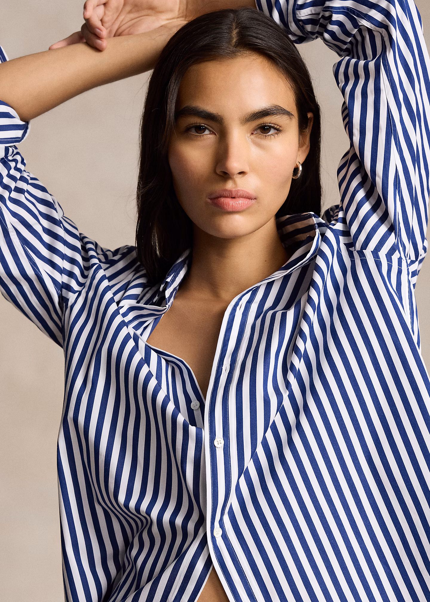 Übergroßes Baumwollhemd mit Streifen - RALPH LAUREN OUTLET