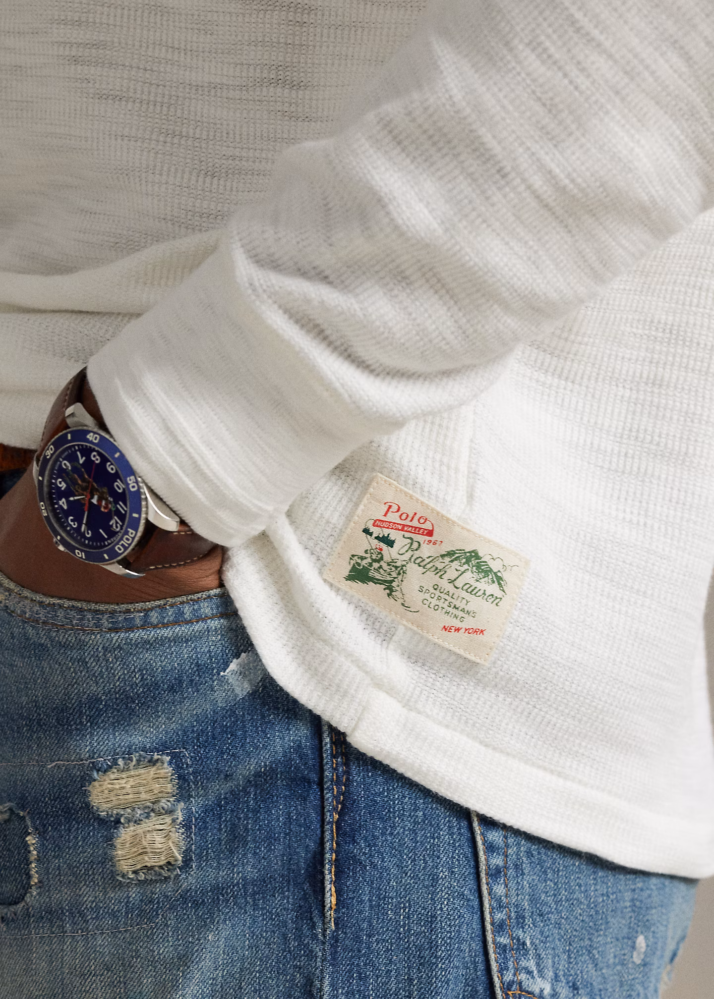 Strukturiertes Waffelpiqué-Henley-Hemd - RALPH LAUREN OUTLET