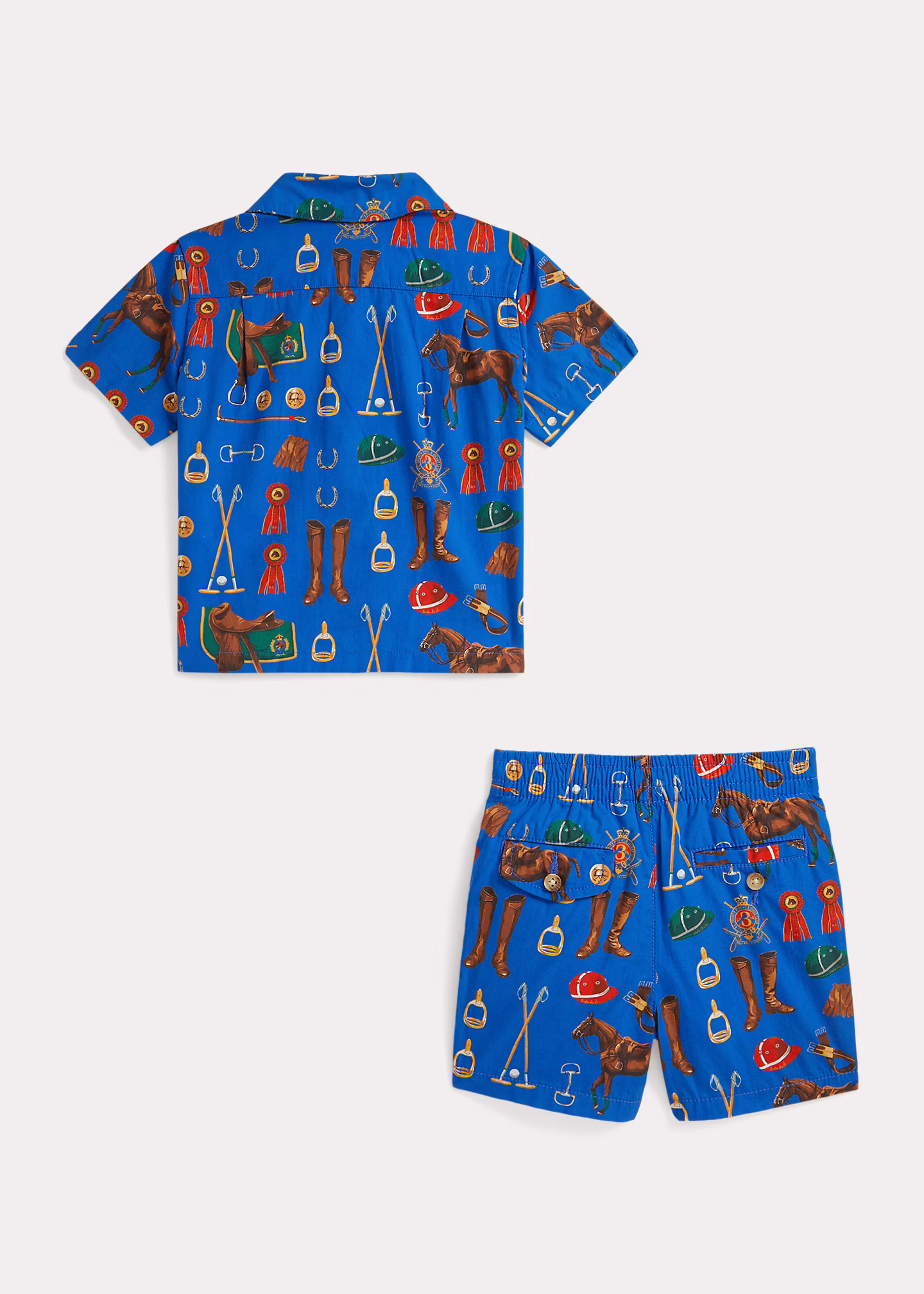 Baumwollhemd und Shorts mit Reiter-Druck - RALPH LAUREN OUTLET