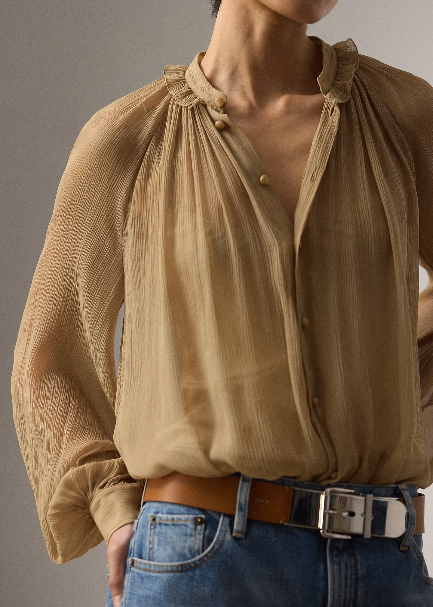 Bluse Brooklyn aus Knitterchiffon - RALPH LAUREN OUTLET