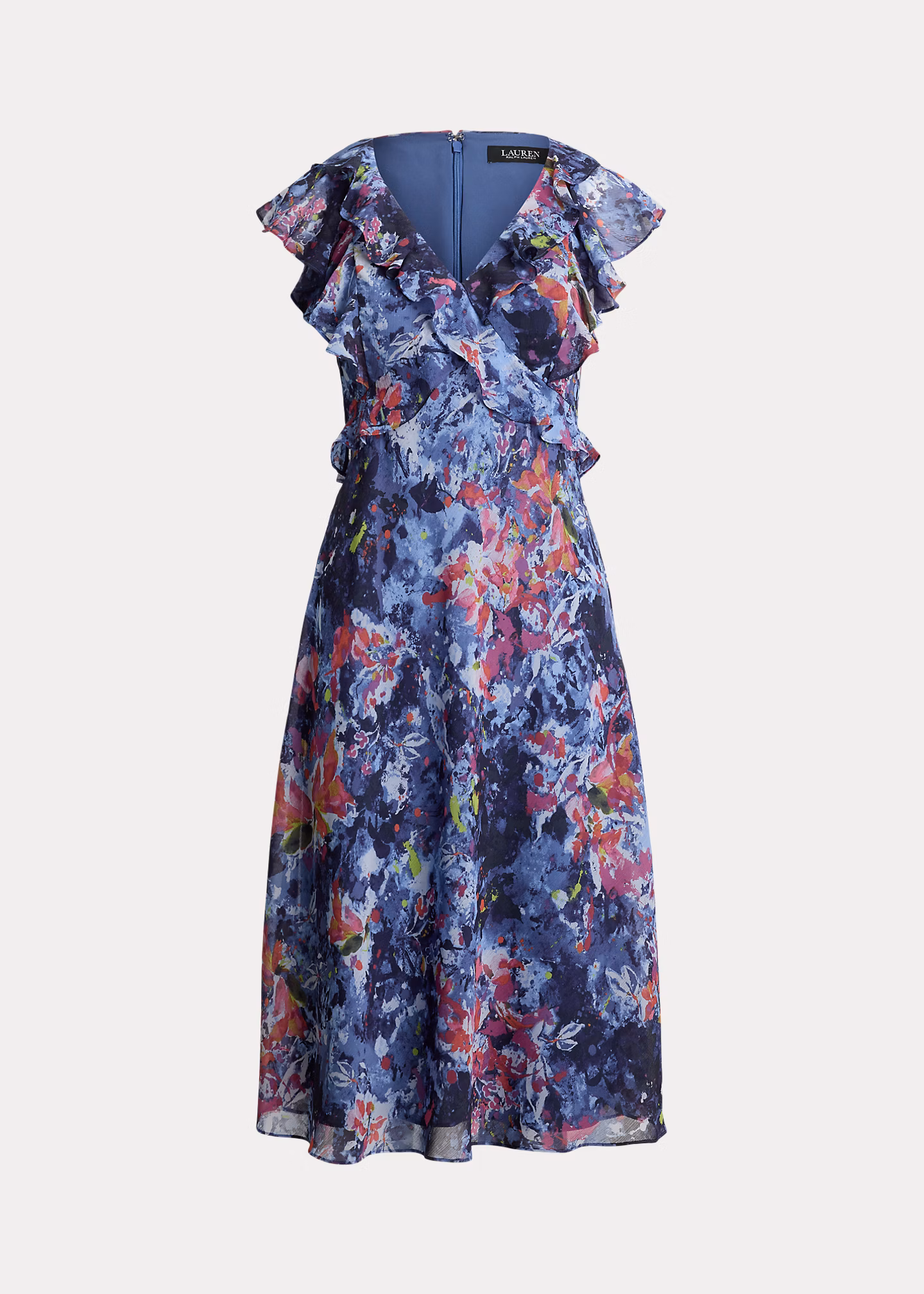 Georgette-Midikleid mit Rüschenbesatz - RALPH LAUREN OUTLET