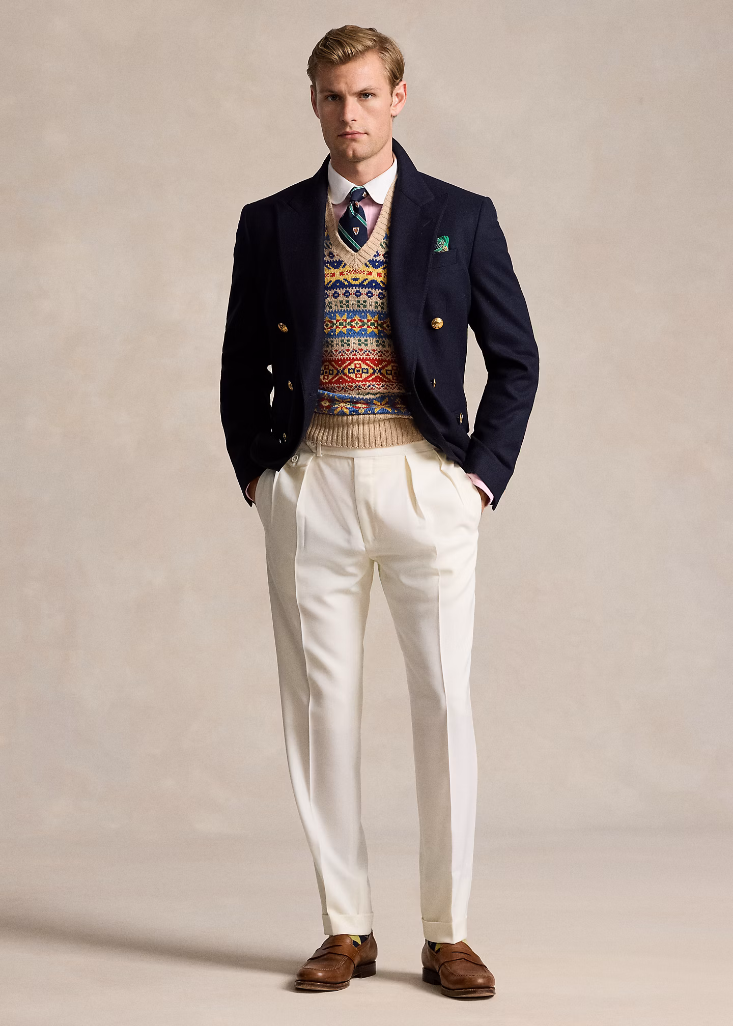 Bundfaltenhose aus Wollbarathea - RALPH LAUREN OUTLET