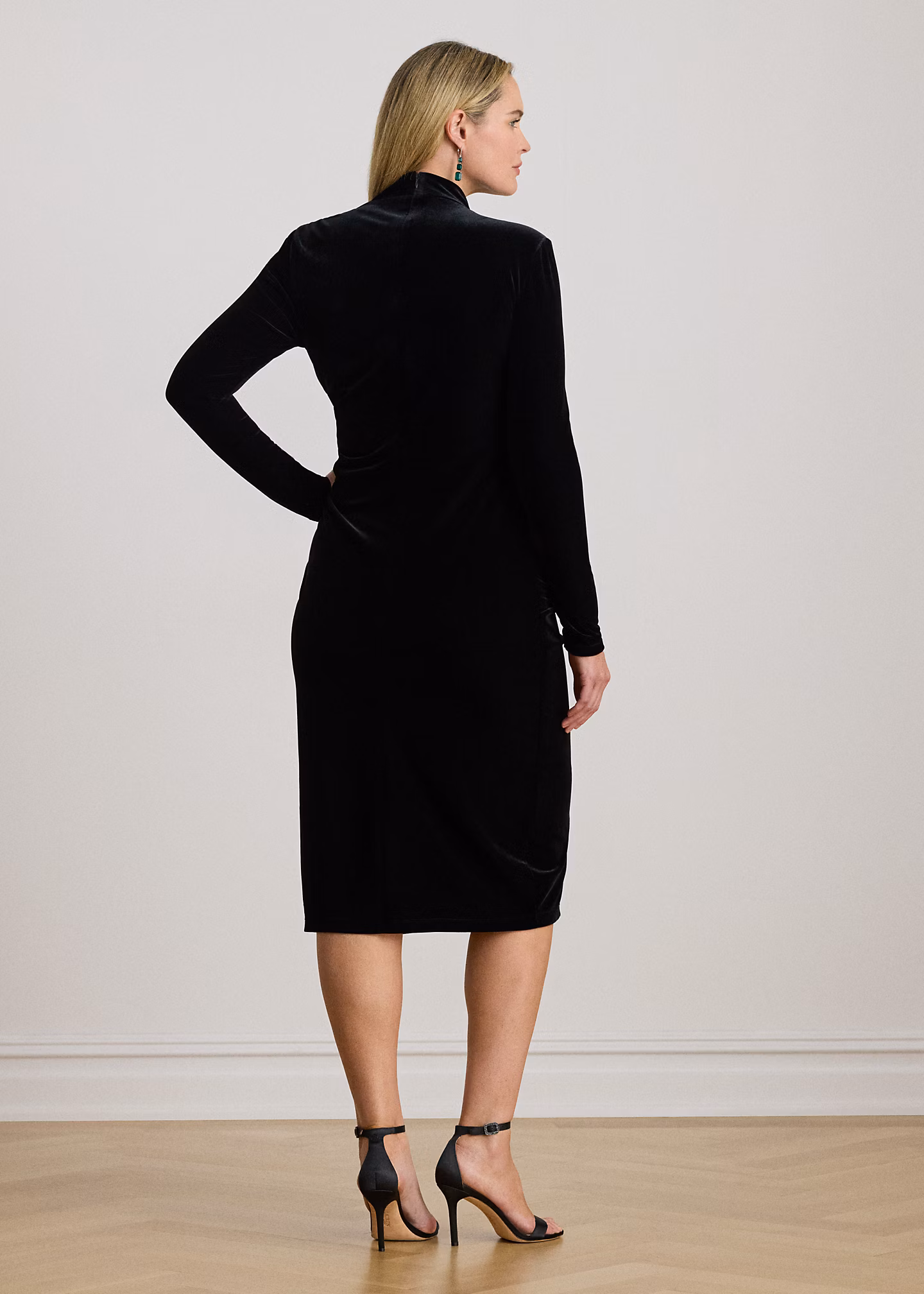 Asymmetrisches Samtkleid mit Raffungen - RALPH LAUREN OUTLET