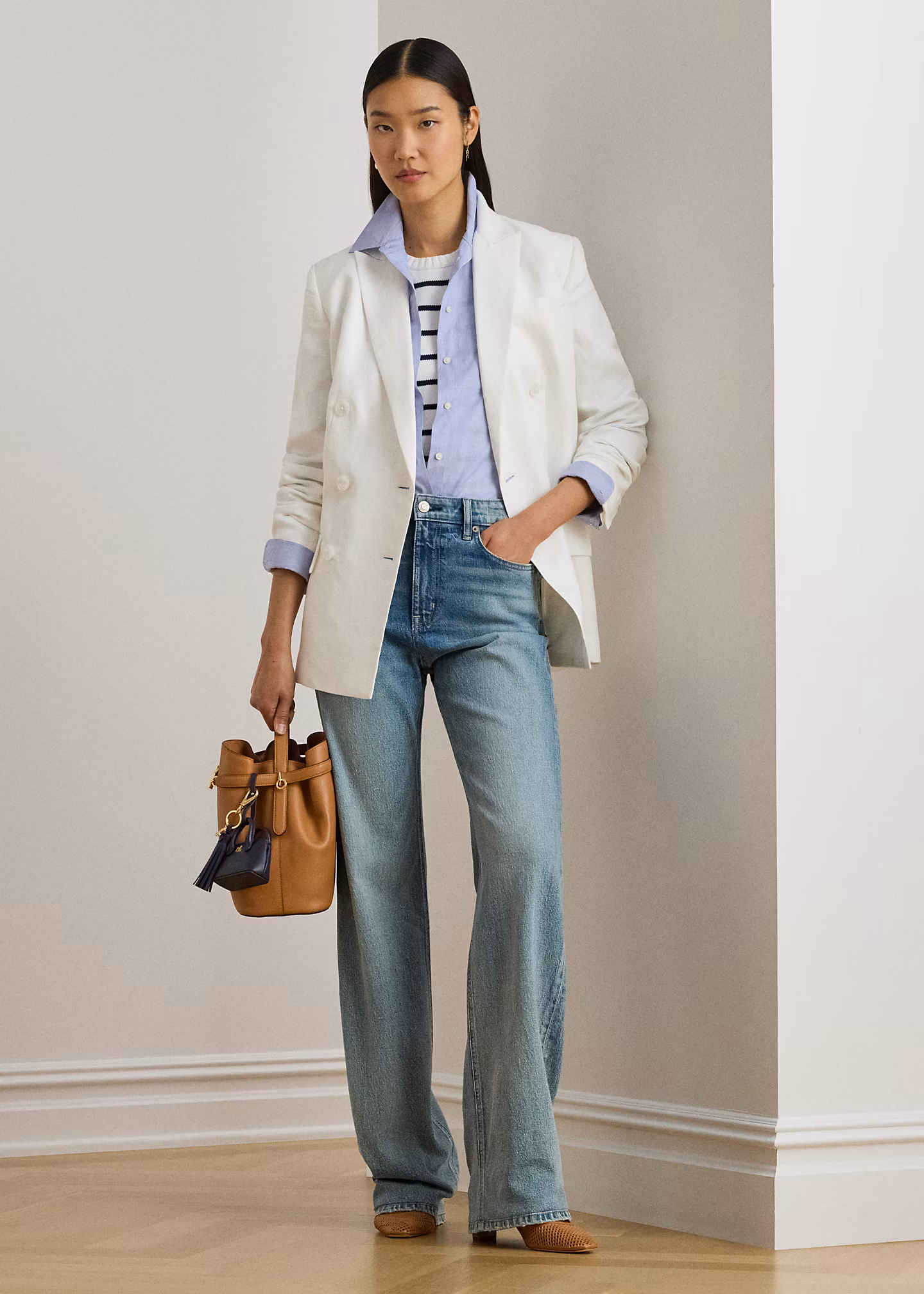 Zweireihiger Blazer aus Leinen-Twill - RALPH LAUREN OUTLET