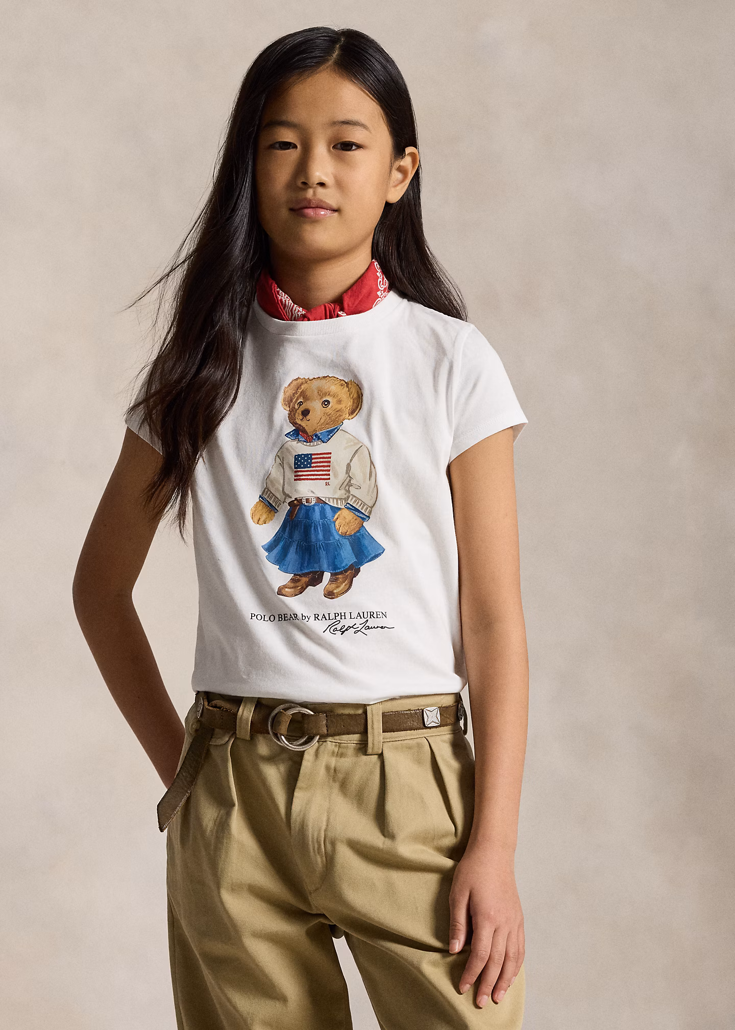Baumwolljersey-T-Shirt mit Polo Bear - RALPH LAUREN OUTLET