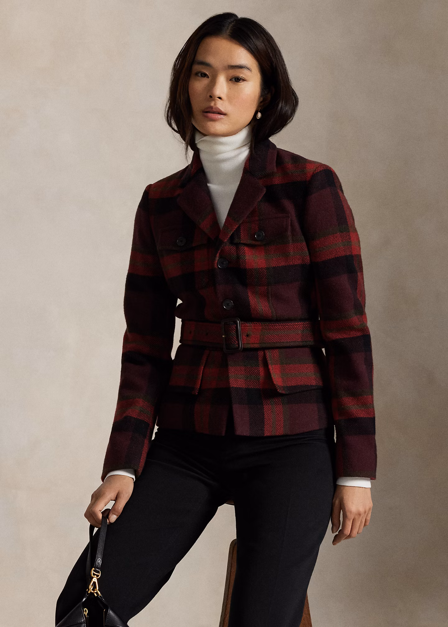 Tweedjacke mit Gürtel - RALPH LAUREN OUTLET