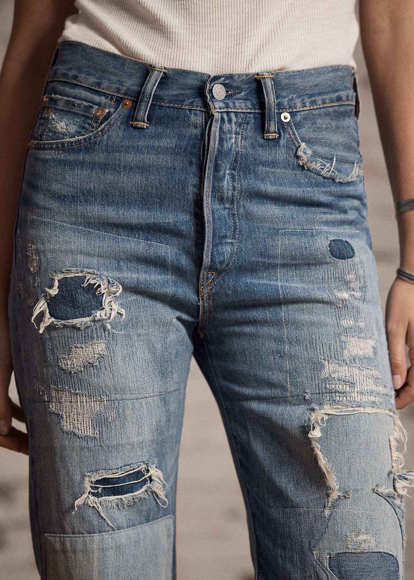 Ausgebesserte High-Boy-Fit Jeans Heyland - RALPH LAUREN OUTLET
