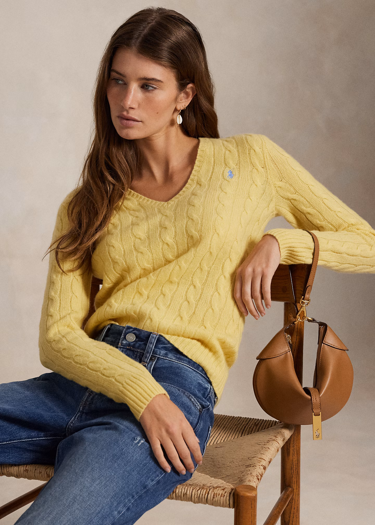 Woll-Kaschmir-Pullover mit Zopfmuster - RALPH LAUREN OUTLET