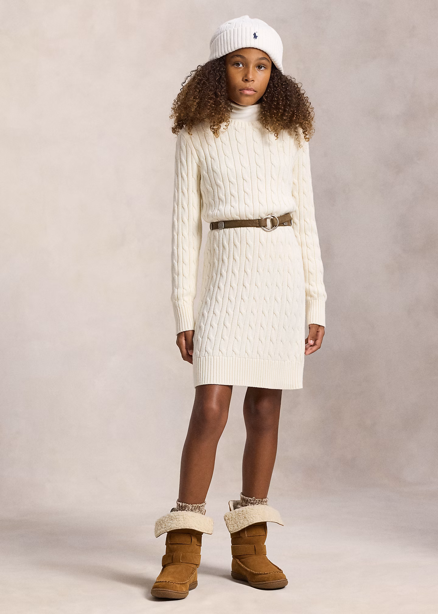 Baumwoll-Pulloverkleid mit Zopfmuster - RALPH LAUREN OUTLET