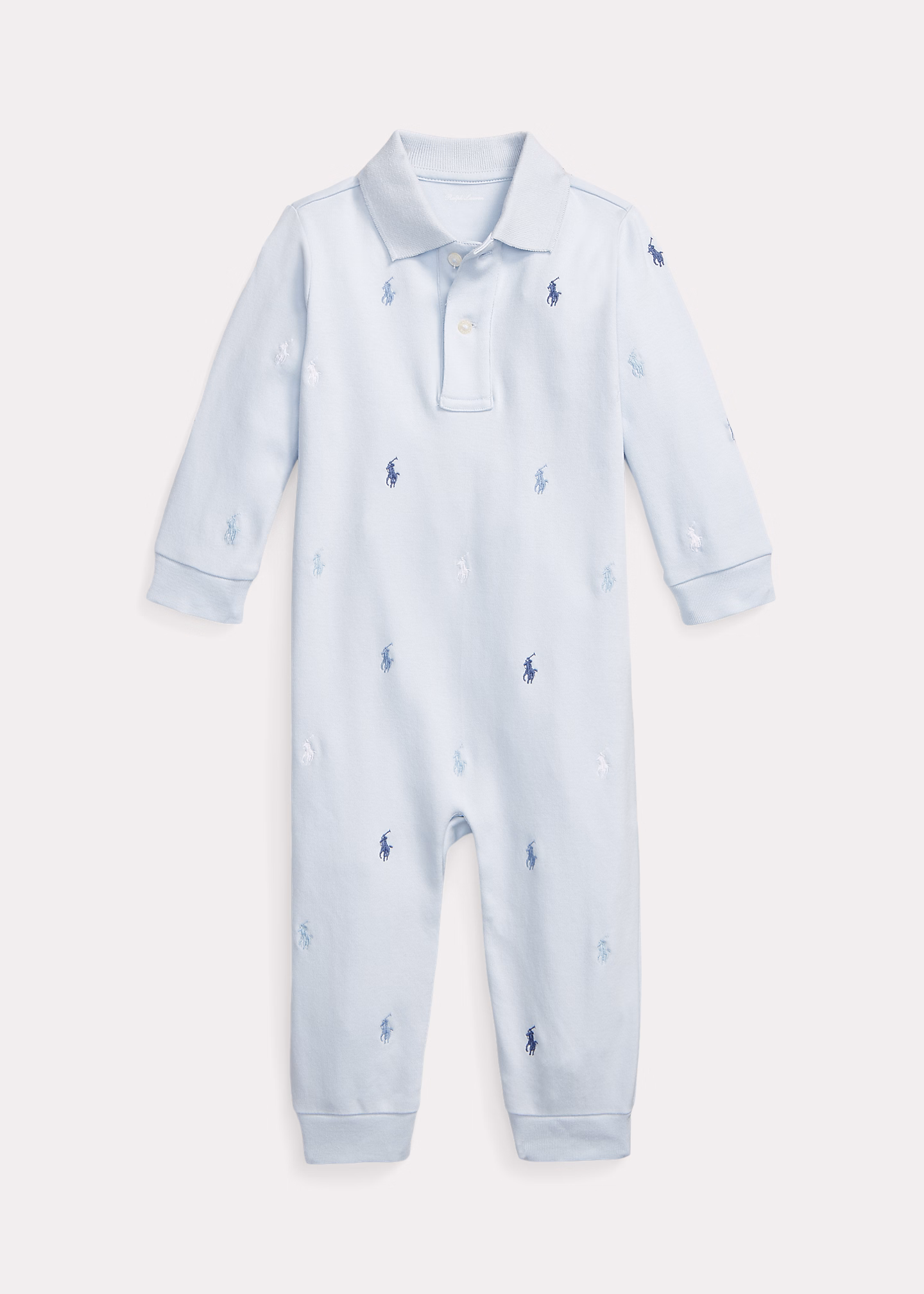 Weicher Baumwoll-Strampler mit Polo Pony - RALPH LAUREN OUTLET