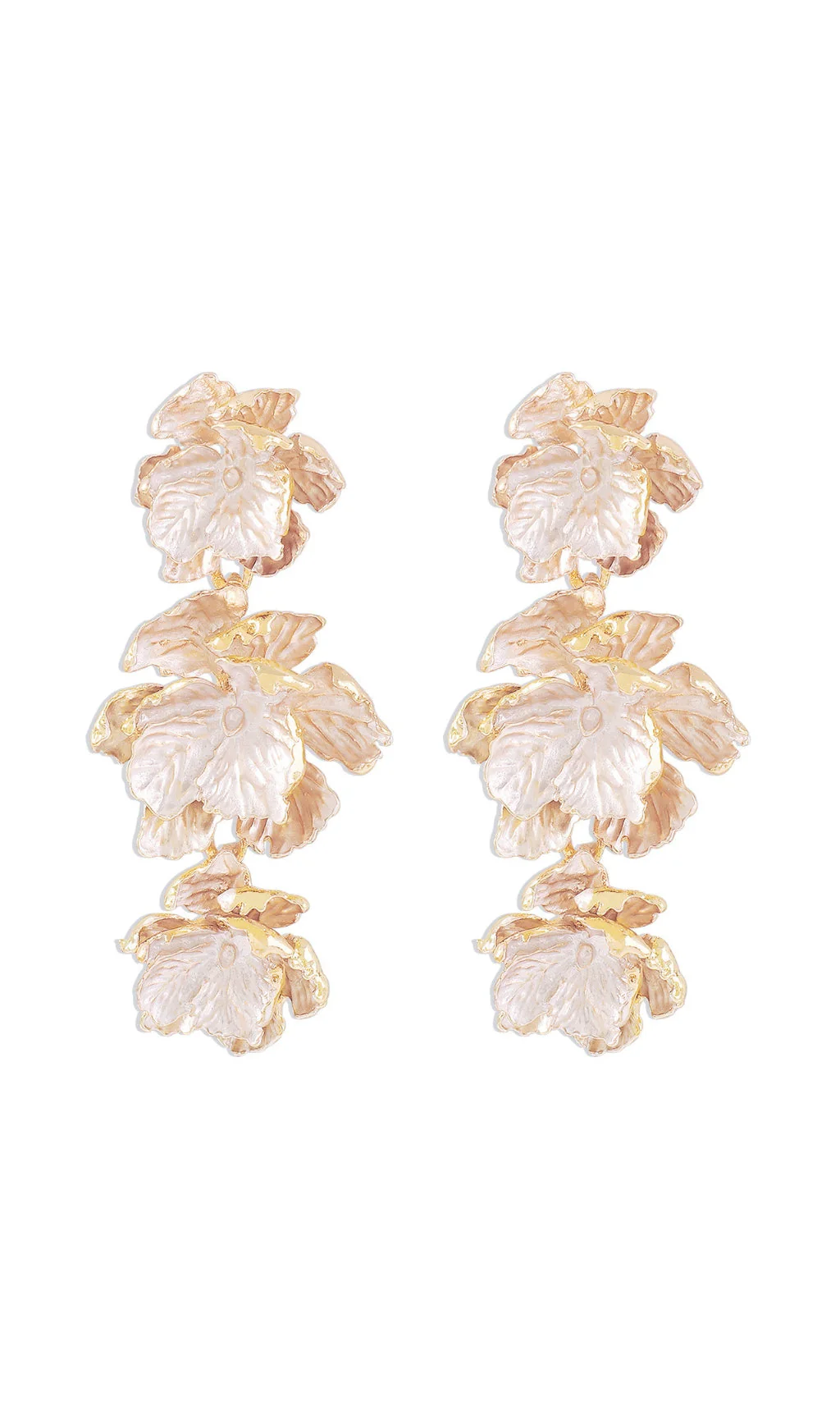 GOLD 3D FLOWER EARRINGS