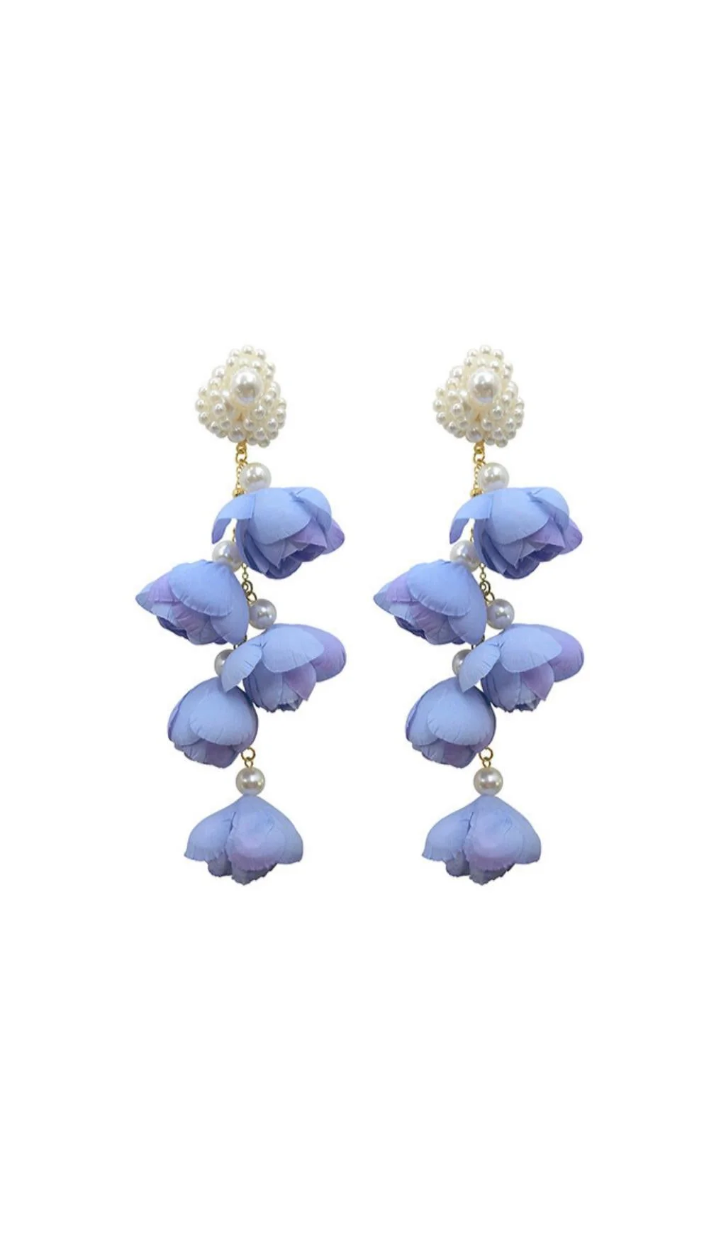 VIOLET PEARL FLOWER EARRINGS