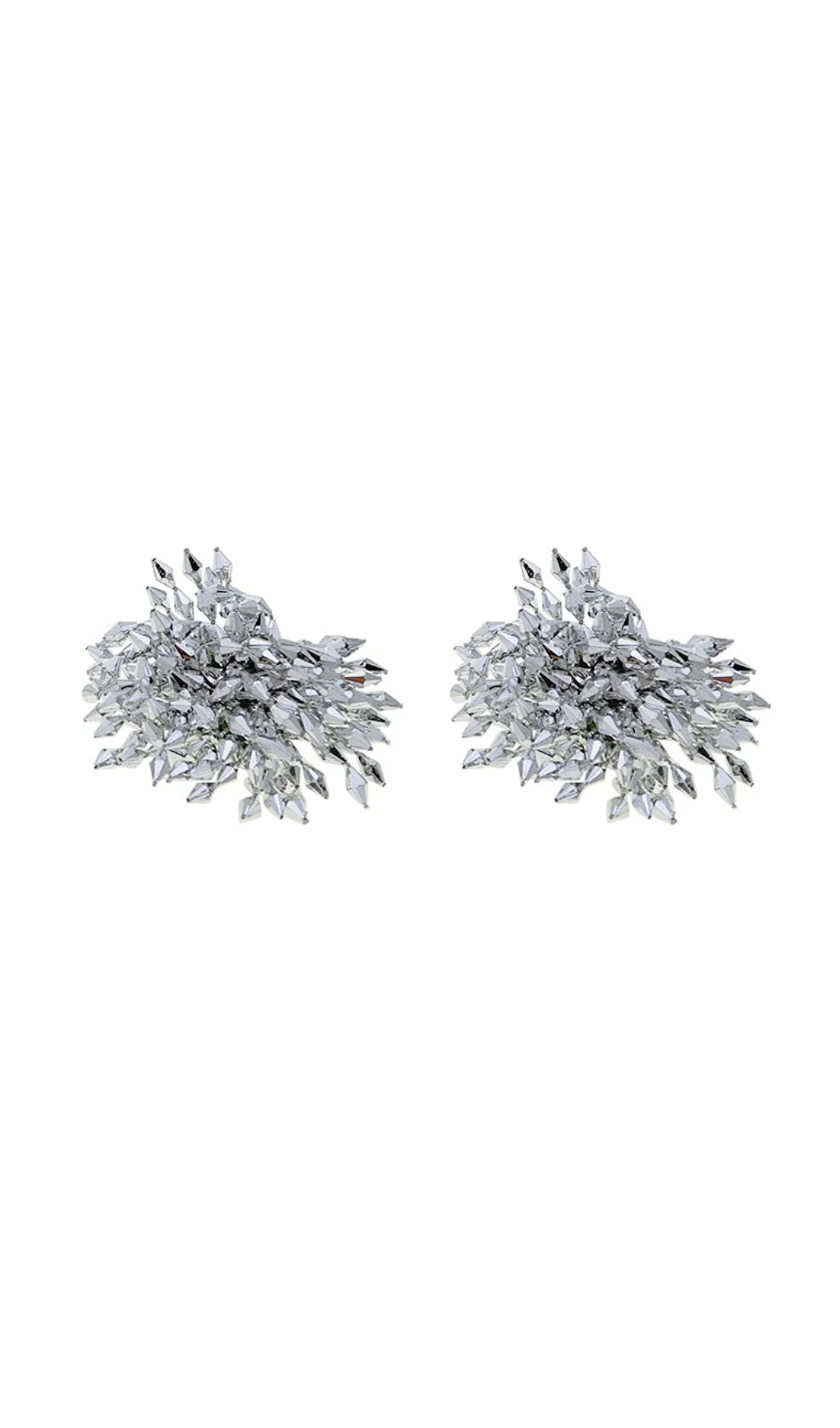SILVER FLOWER ALLOY EARRINGS