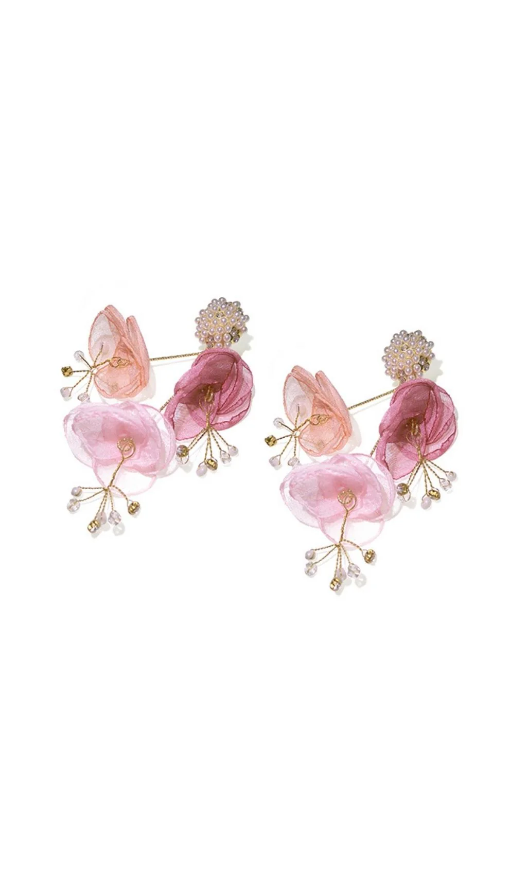 pink Pearl floral earrings