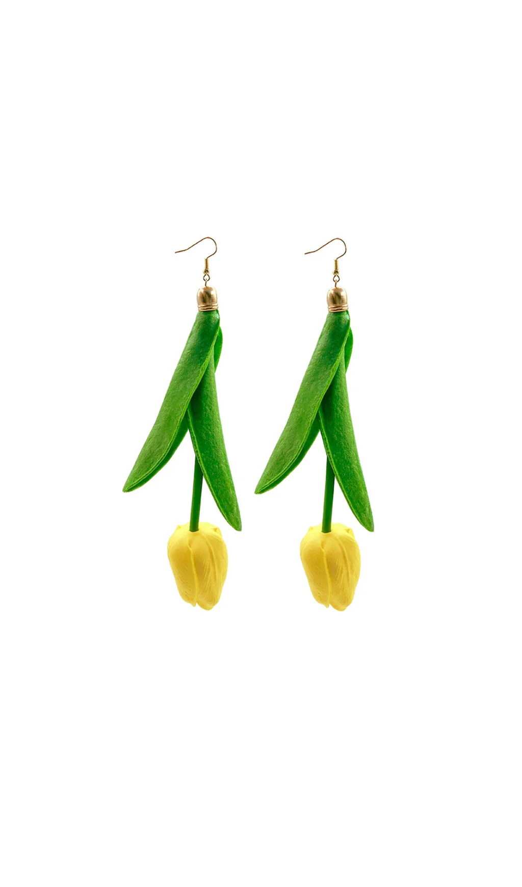 YELLOW FLOWER ALLOY PLASTIC EARRINGS