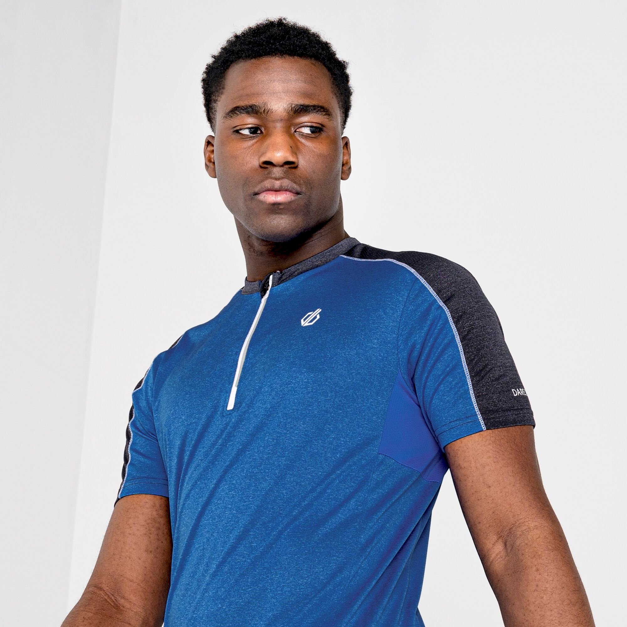 Dare 2b - Men's Aces II Half Zip lightweight Jersey | Athletic Blue Ebony Grey