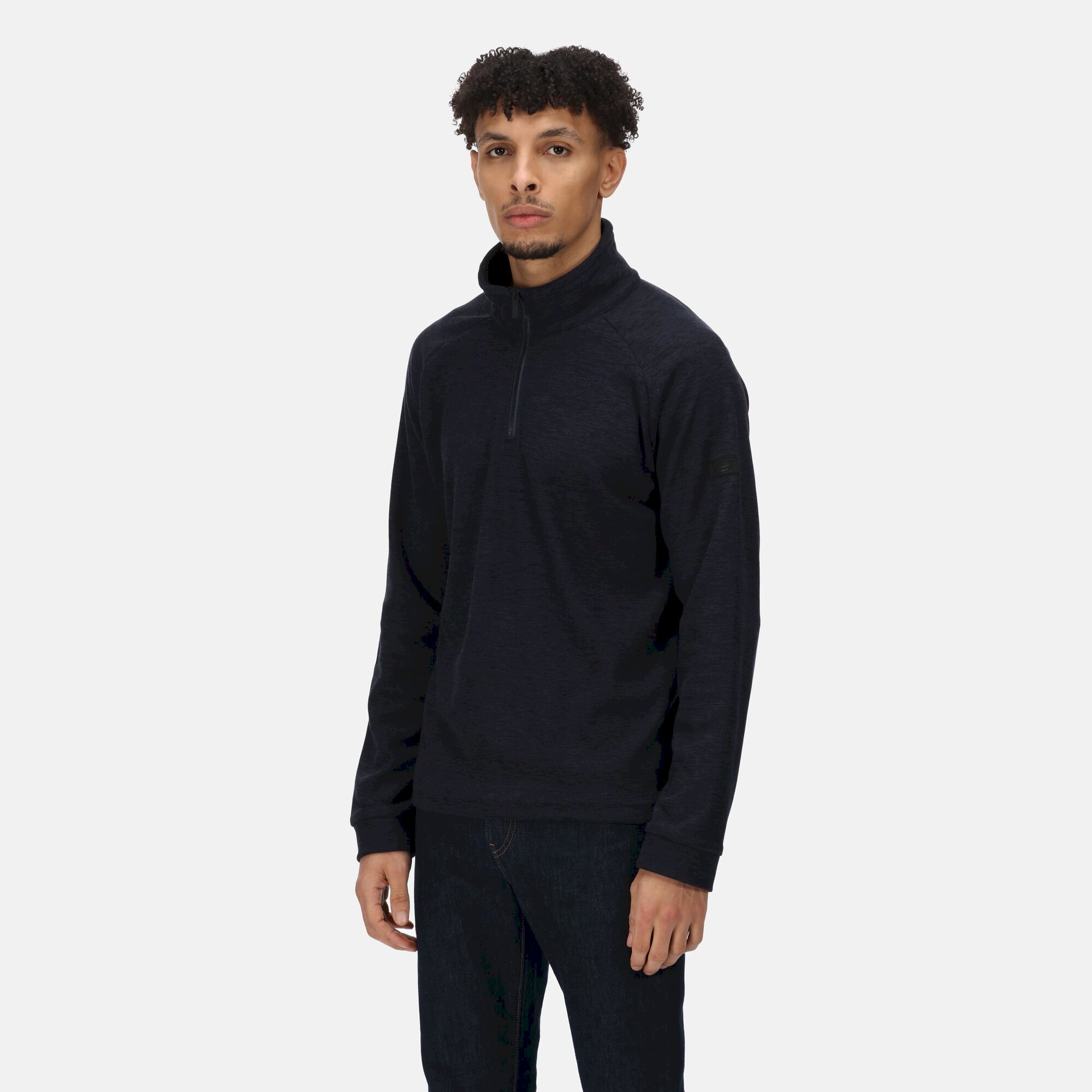 Men's Eithan Quarter Zip Fleece | Navy Black Marl
