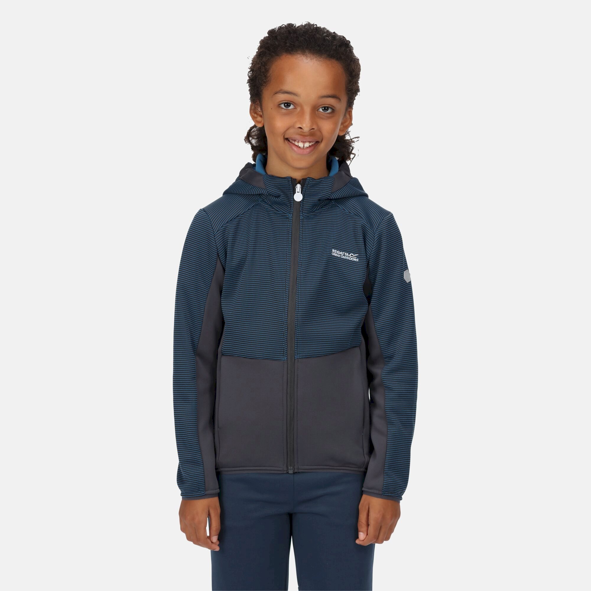 Kids' Highton Full Zip Fleece | Imperial Blue India Grey