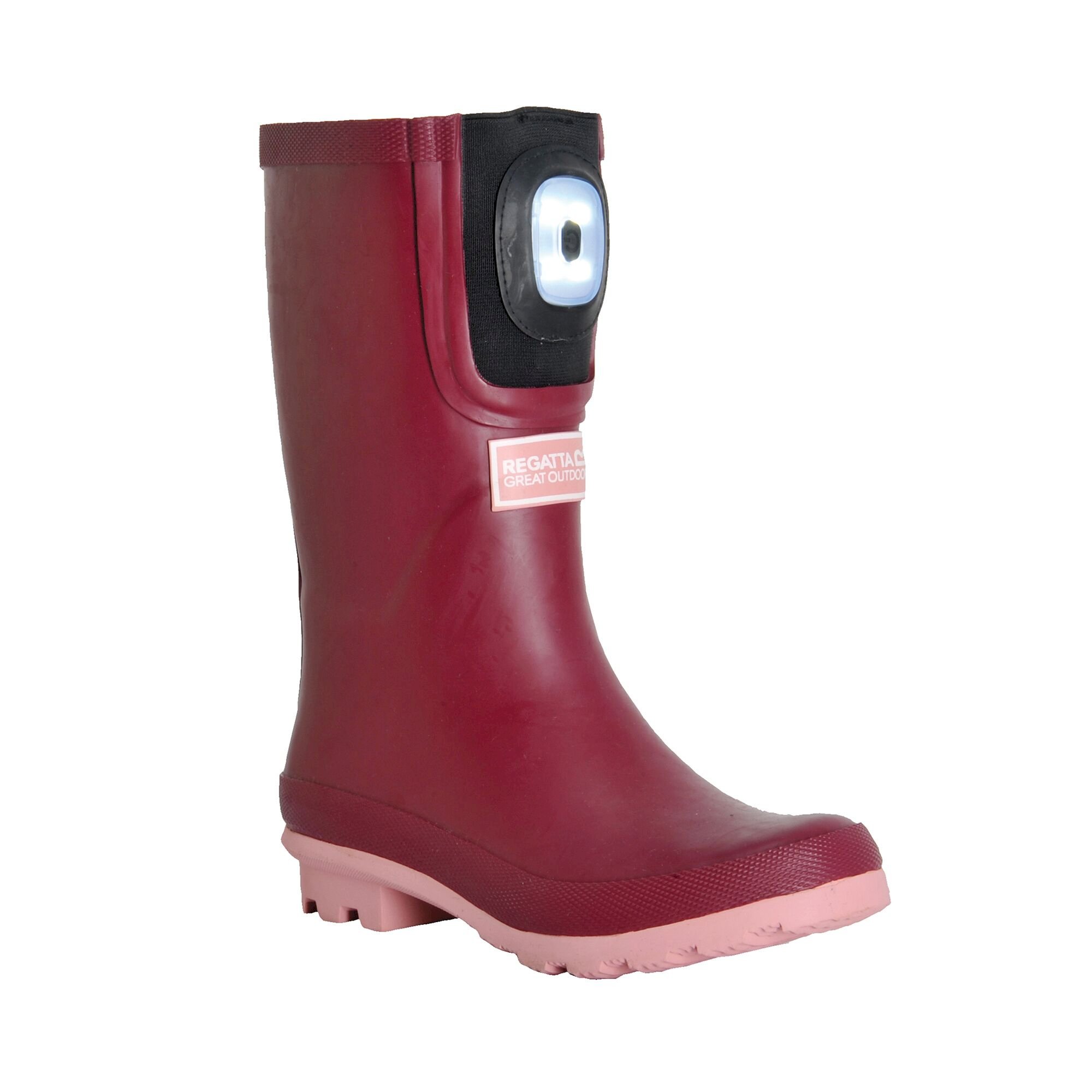 Kids' Fairweather Shine Brite Light Wellies | Dark Pimento Peony Pink