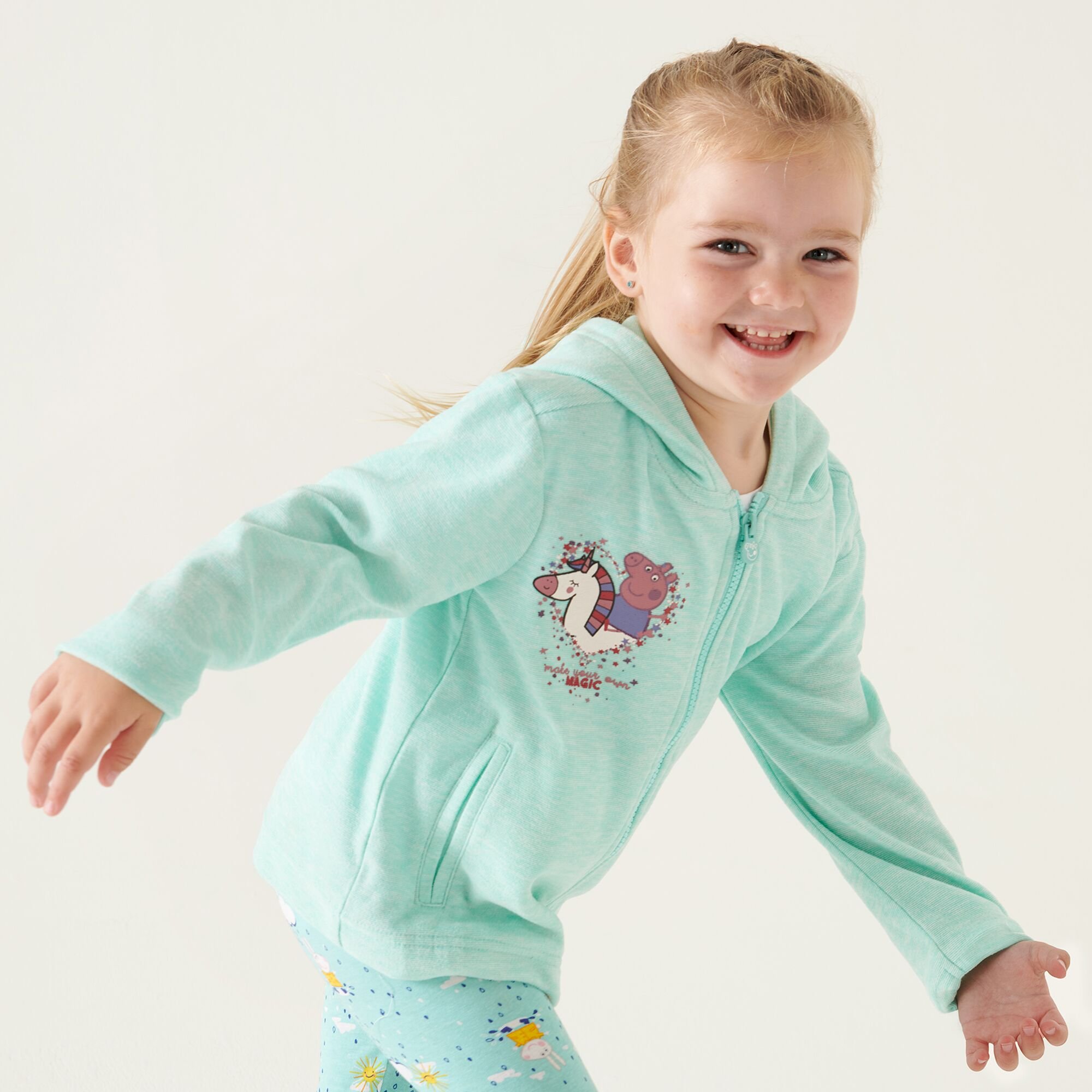 Peppa Pig Full Zip Fleece | Aruba Blue Marl