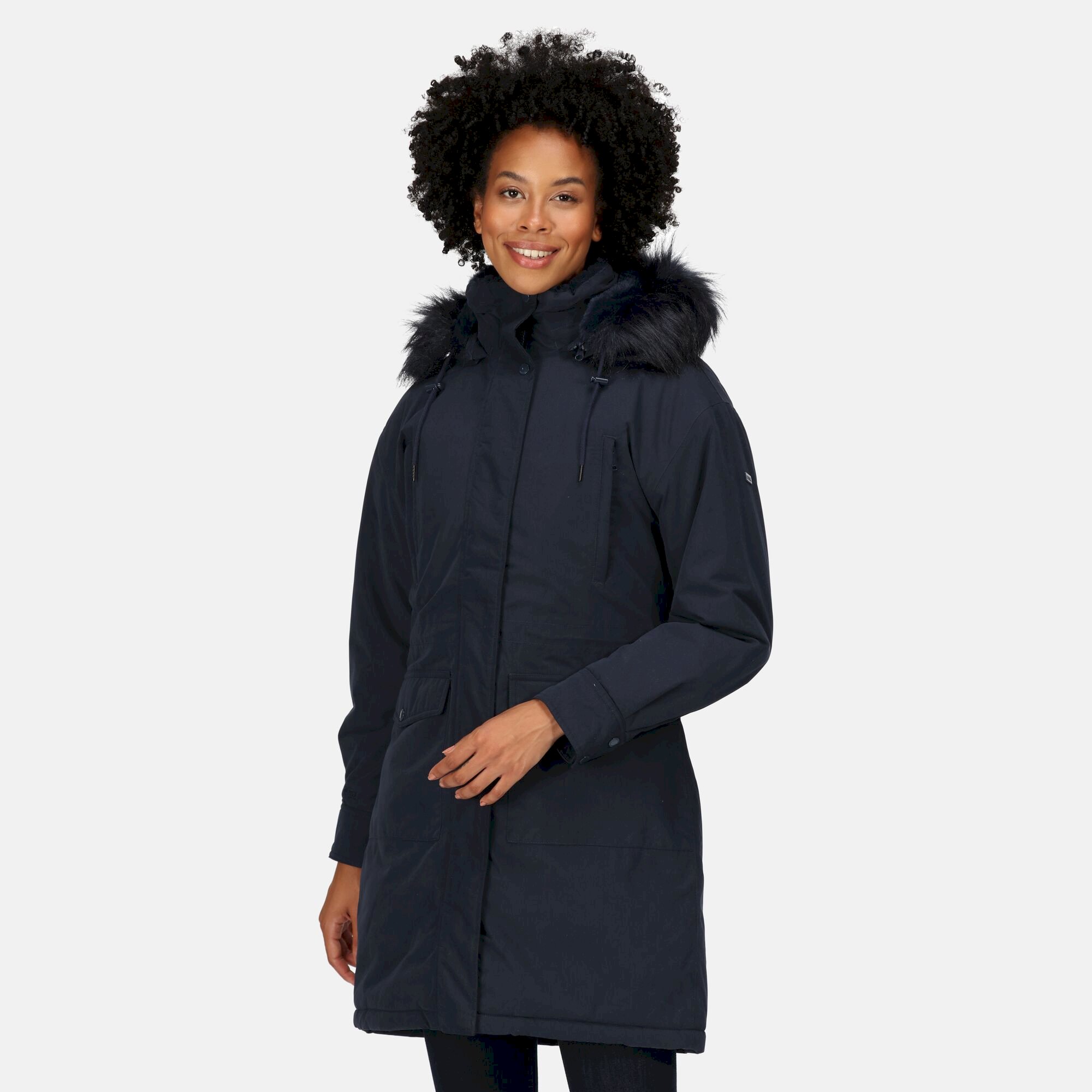 Women's Shiloh Fur Trim Parka Jacket | Navy