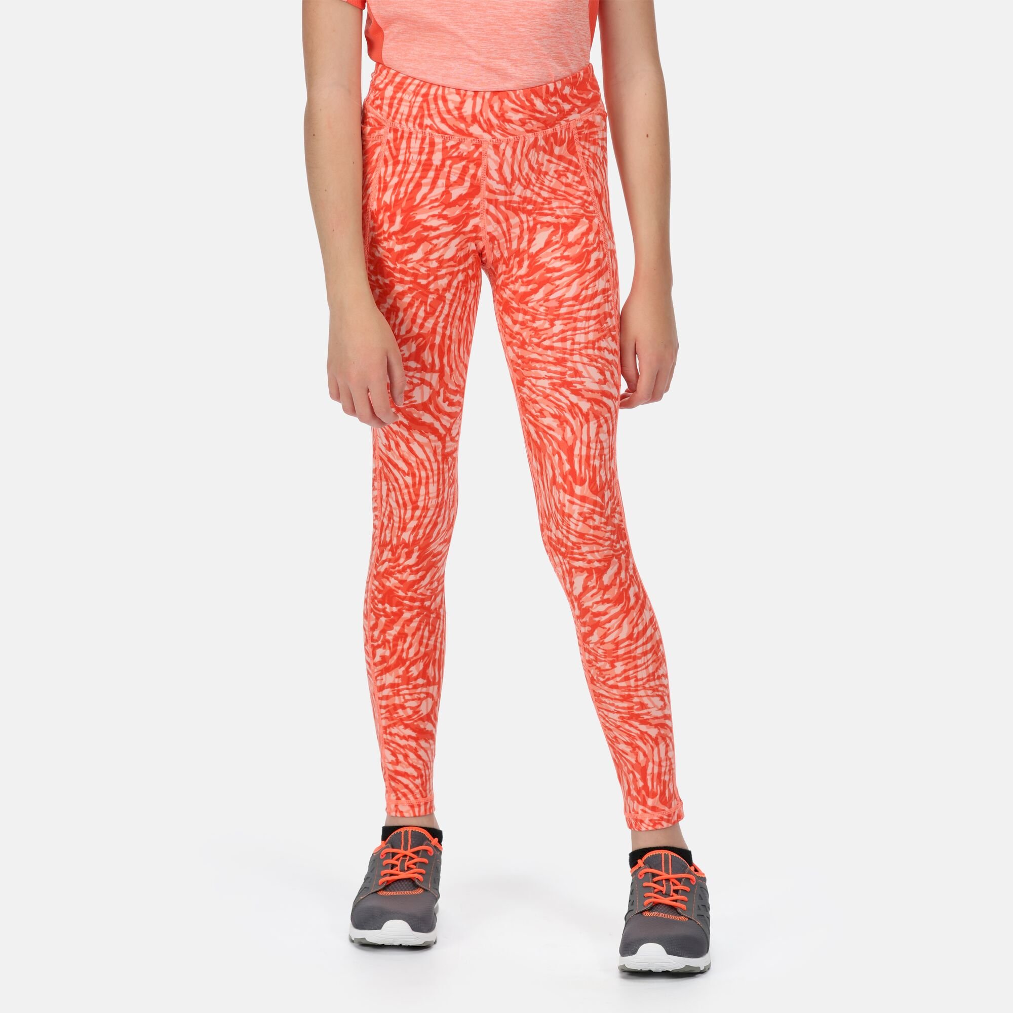 Kids' Atkin II Leggings | Neon Peach Animal