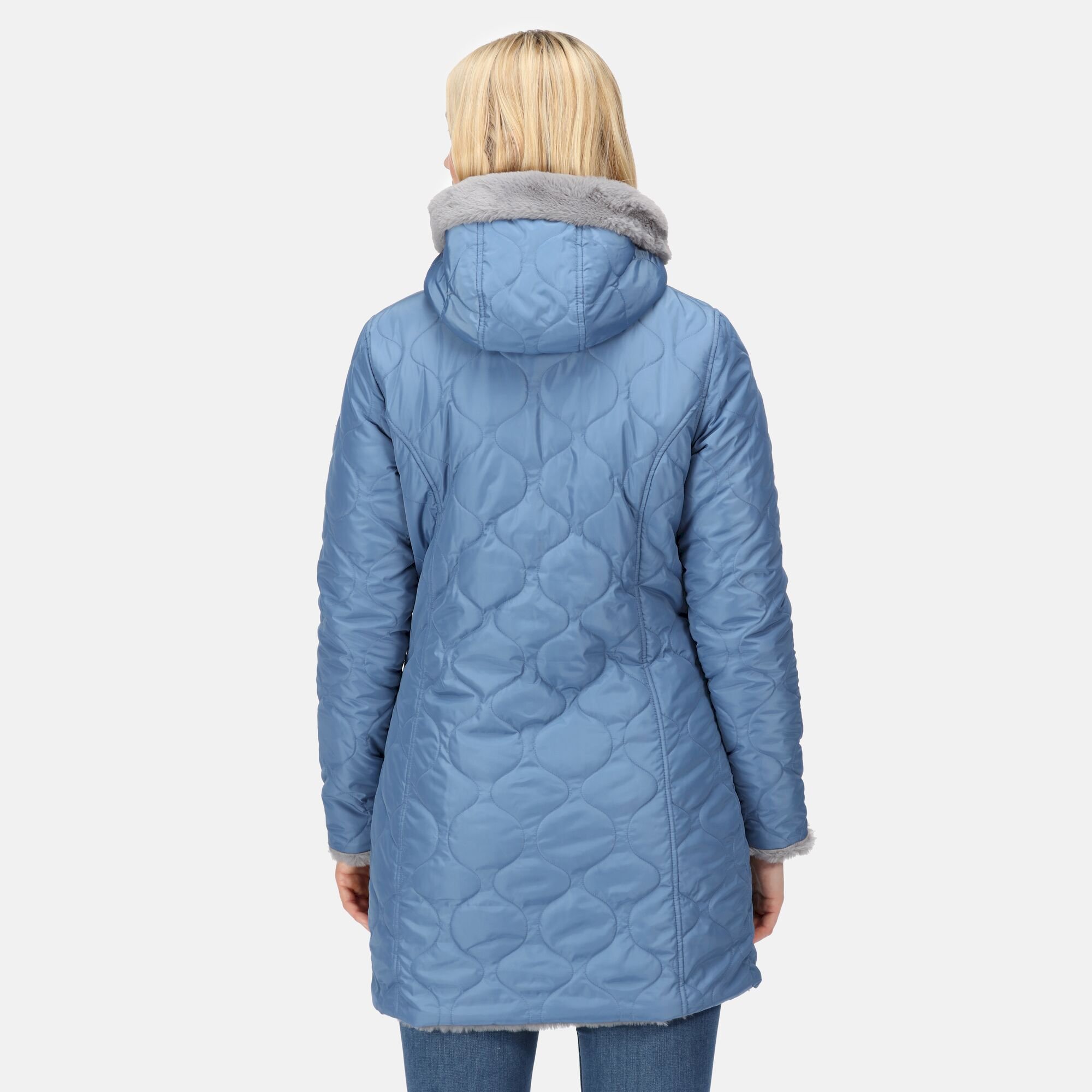 Women's Caileigh Reversible Parka Jacket | Slate Blue Storm Grey