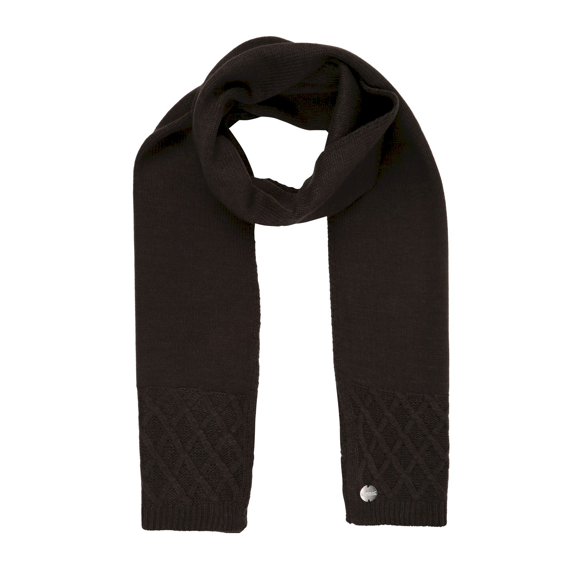Women's Multimix Diamond Knitted Scarf IV | Black