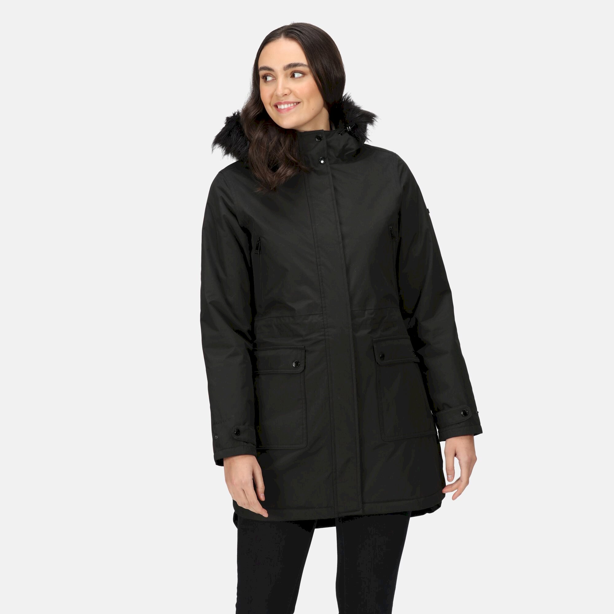 Women's Sabinka Fur Trim Parka Jacket | Black