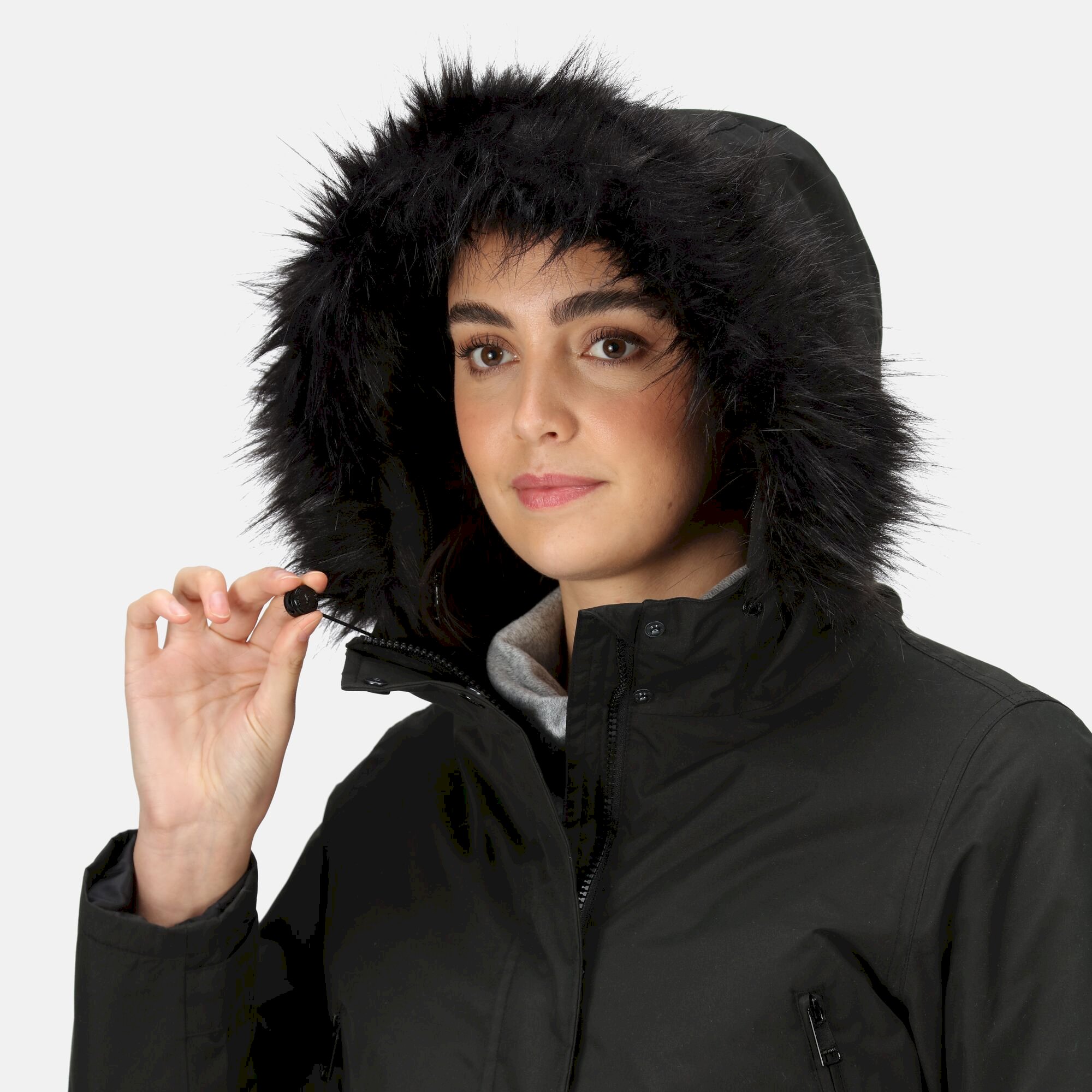 Women's Sabinka Fur Trim Parka Jacket | Black