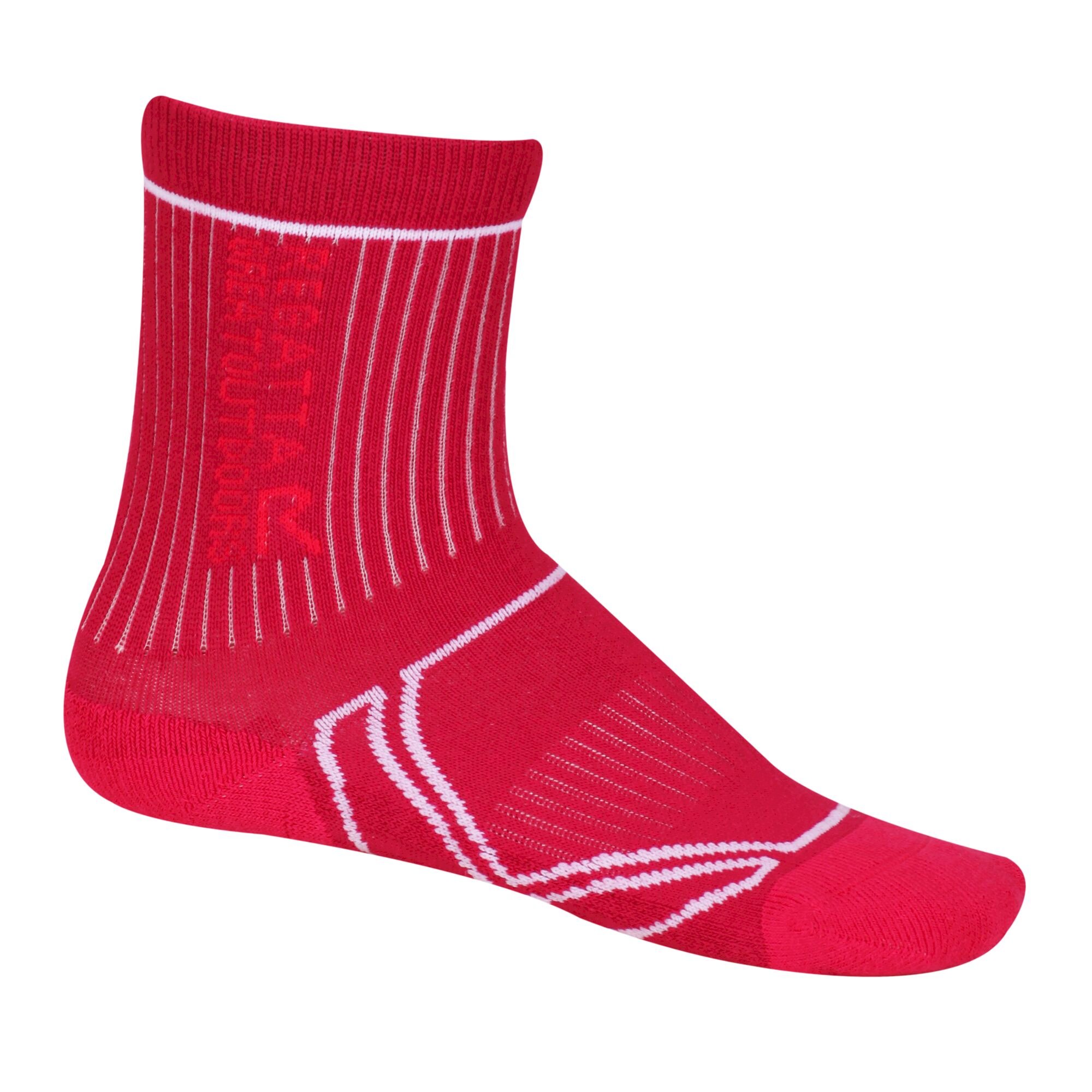 Kids 2 Season Coolmax Trek & Trail Socks | Cherry Pink White