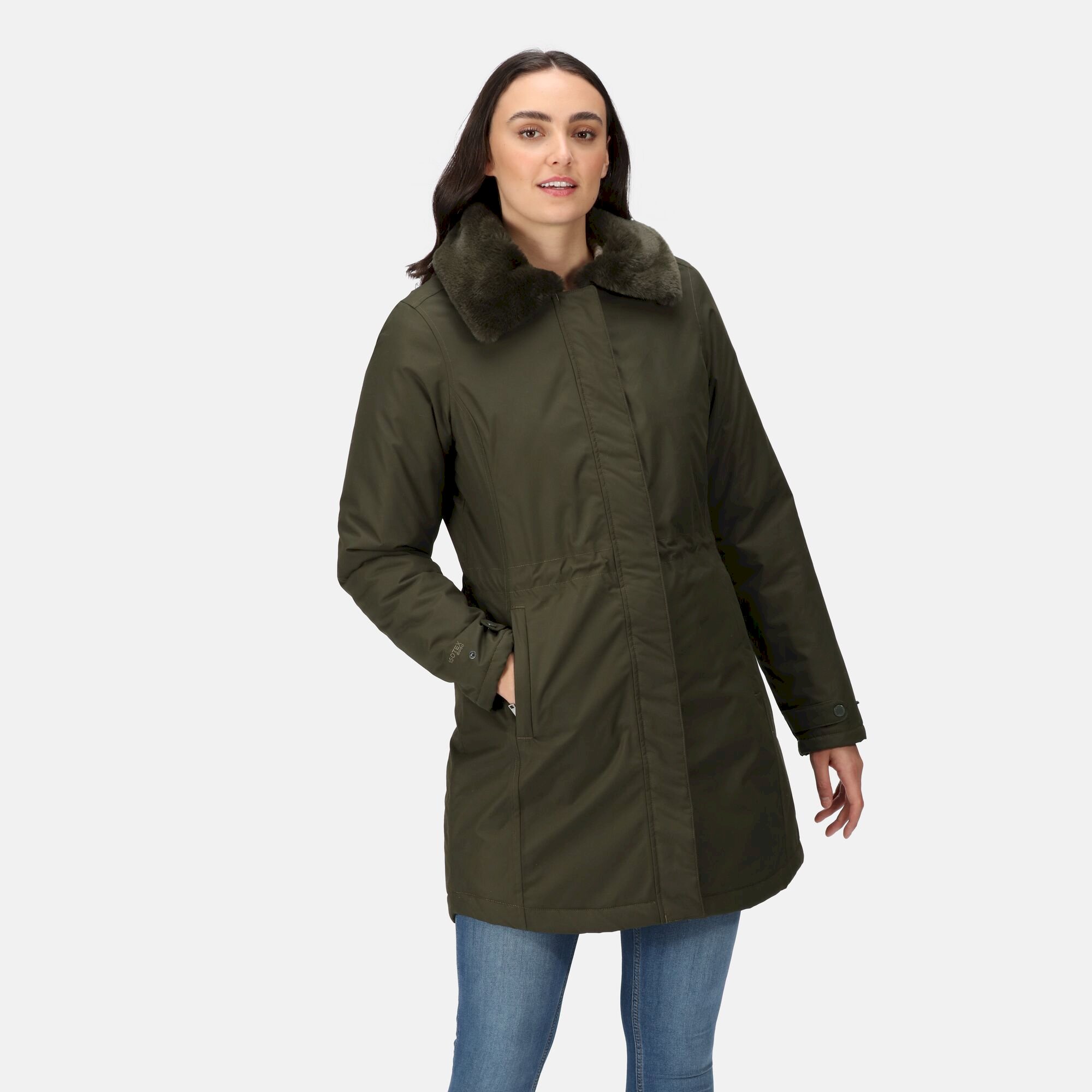 Women's Renata Fur Collar Parka | Dark Khaki
