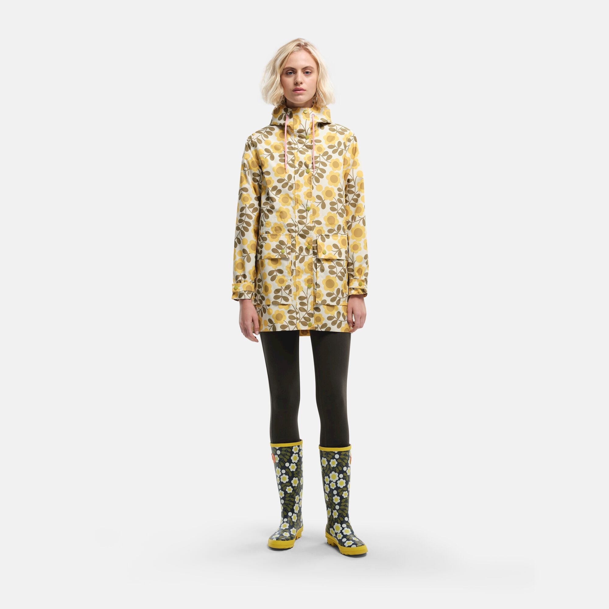 Orla Kiely Long Line Waterproof Fashion Jacket | Buttercup Floral