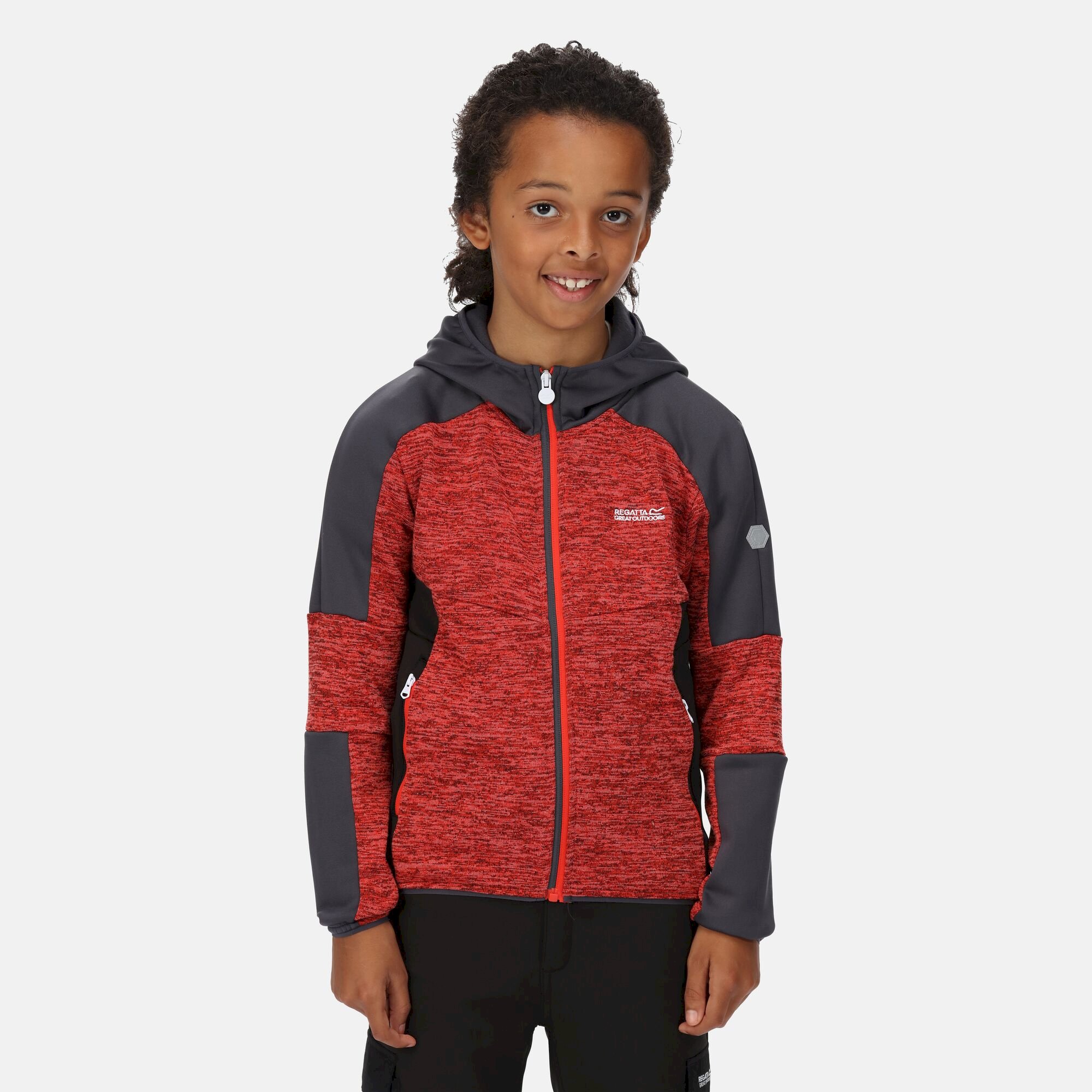 Kids' Dissolver V Full Zip Fleece | Fiery Red India Grey Black