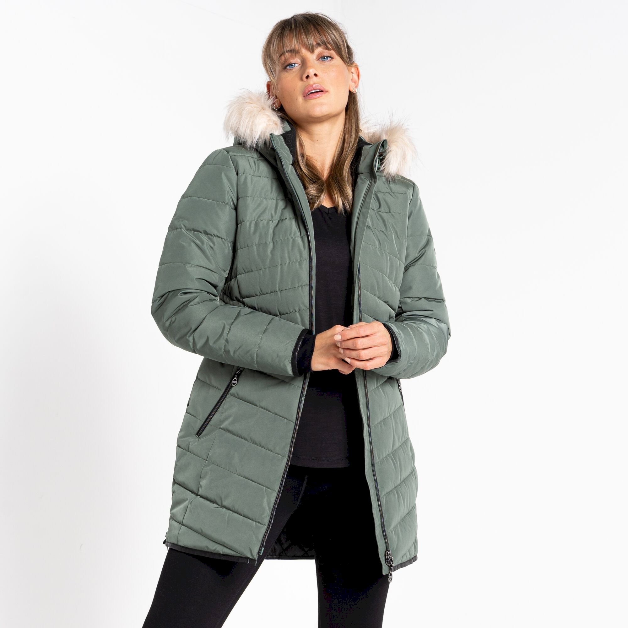 Dare 2b - Women's Striking III Longline Padded Jacket | Duck Green