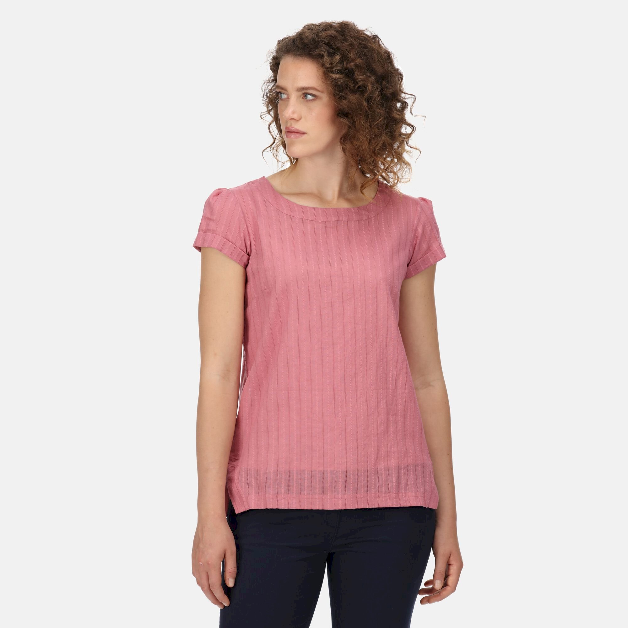 Women's Jaelynn Cotton T-Shirt | Heather Rose Dobby