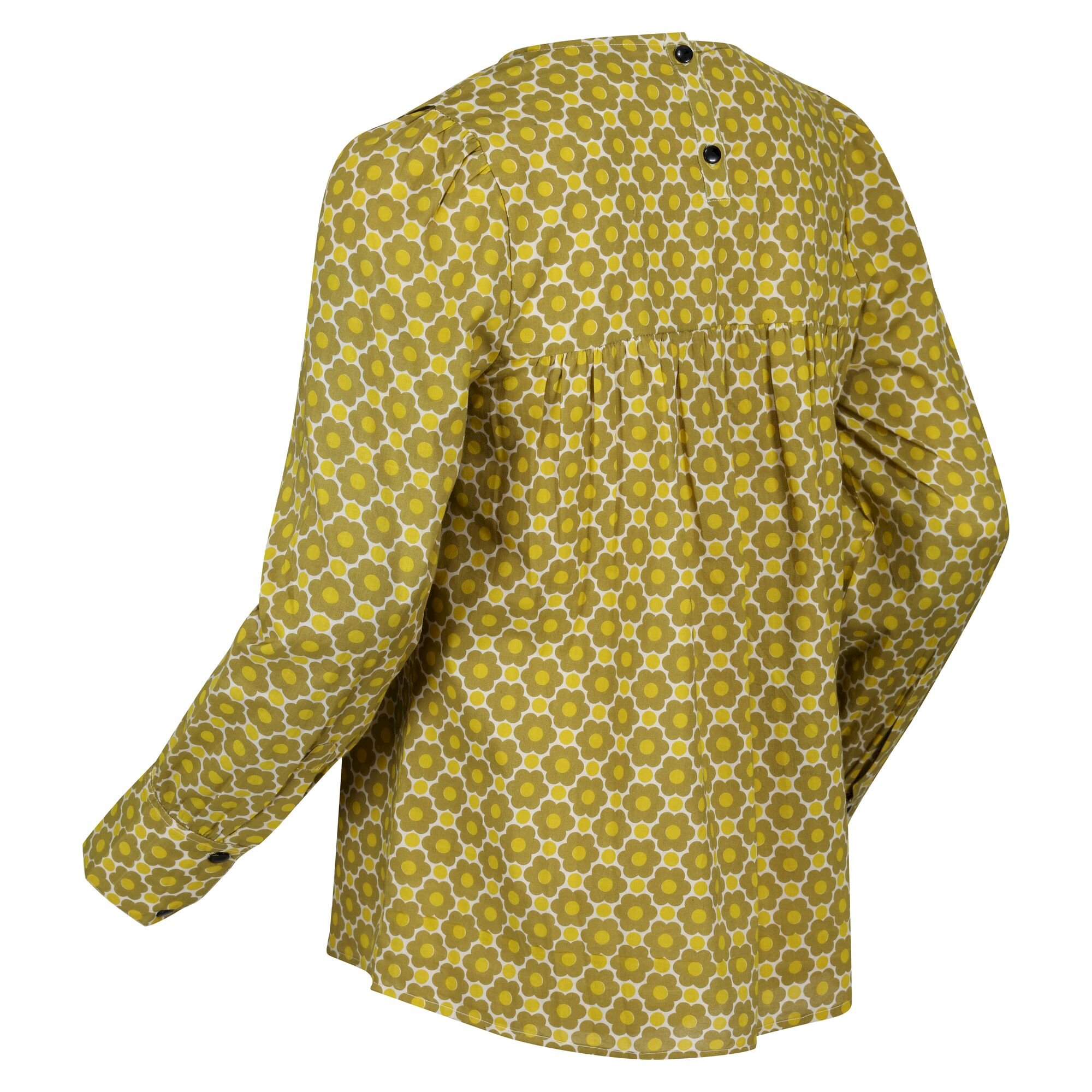 Orla Kiely Bib Collar Blouse | Flower Pop Mustard