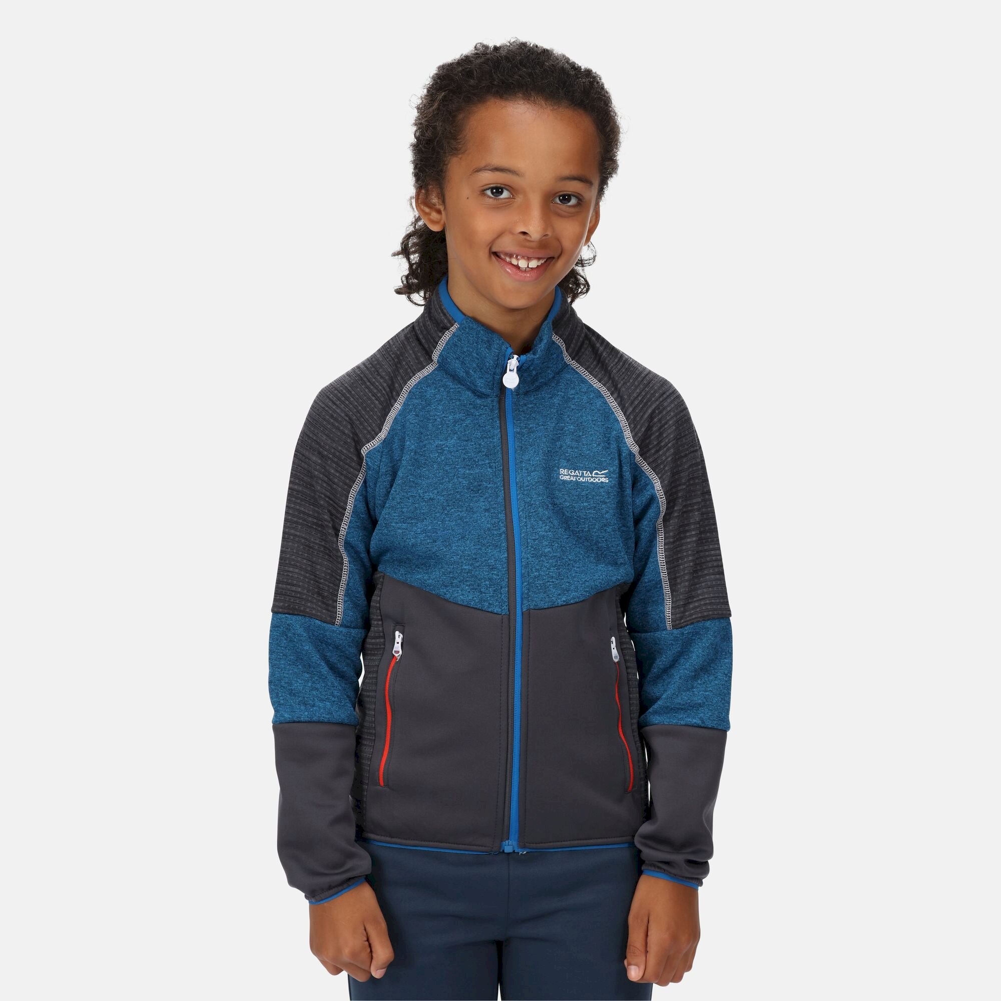 Kids' Oberon V Softshell Jacket | Imperial Blue India Grey