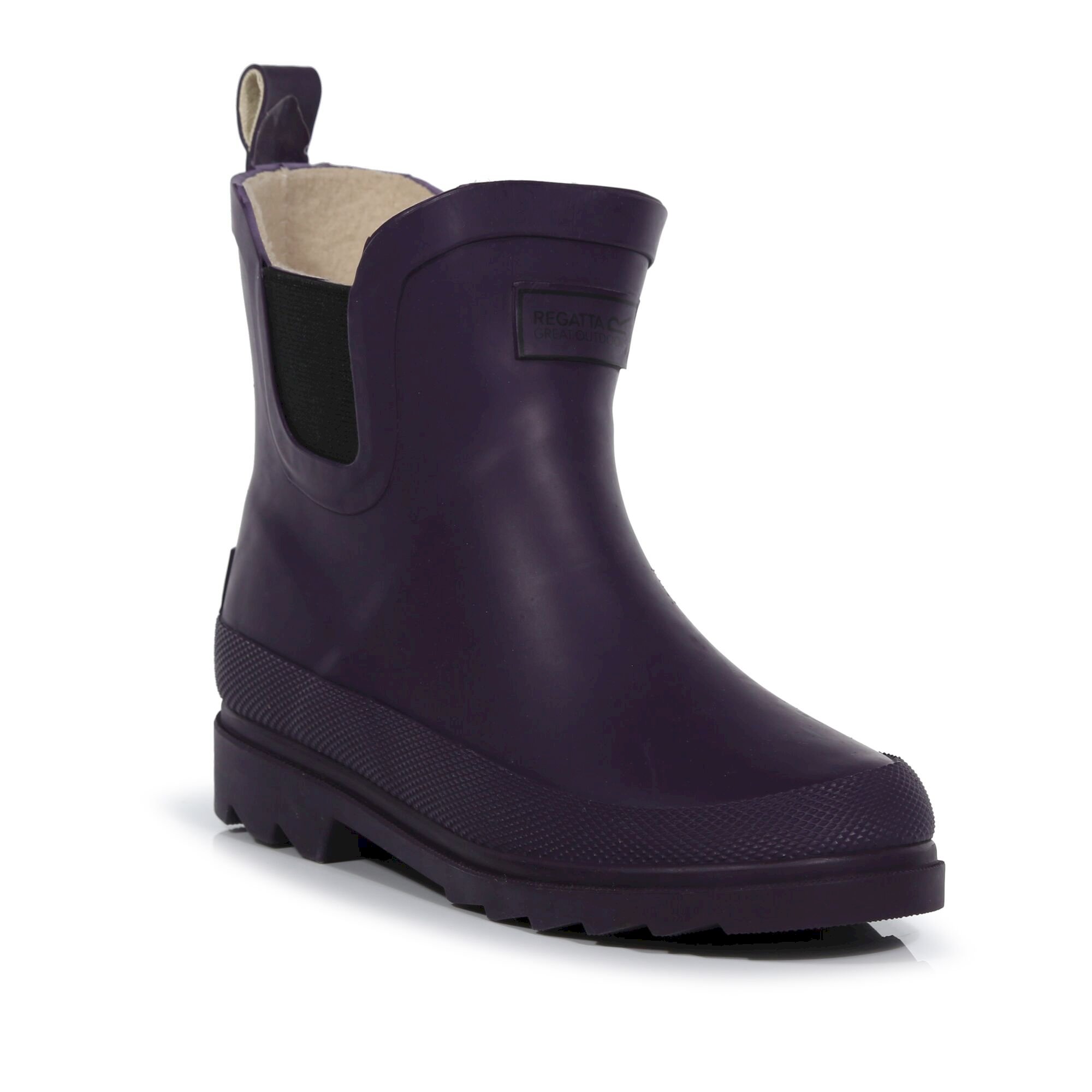 Kids' Harper Cosy Ankle Wellies | Dark Aubergine Black