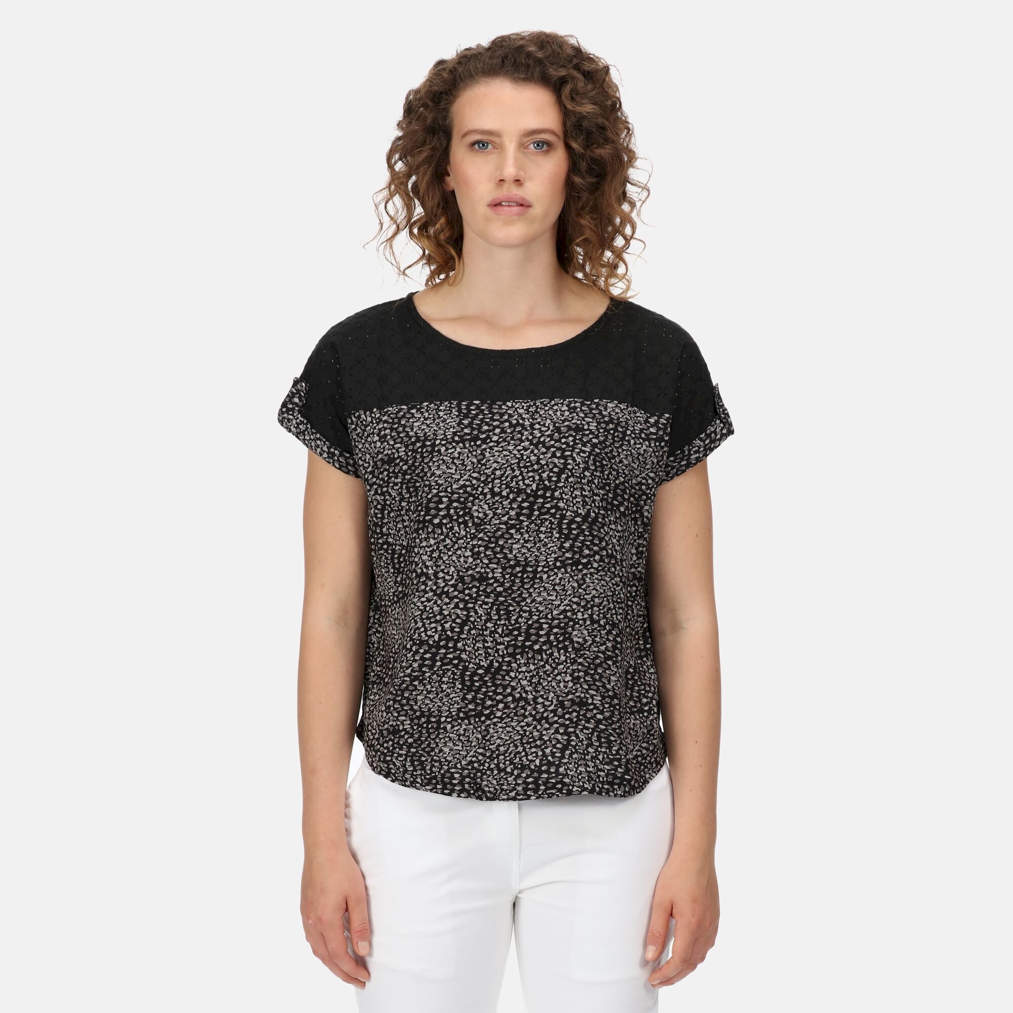 Women's Jaida Cotton T-Shirt | Black Abstract