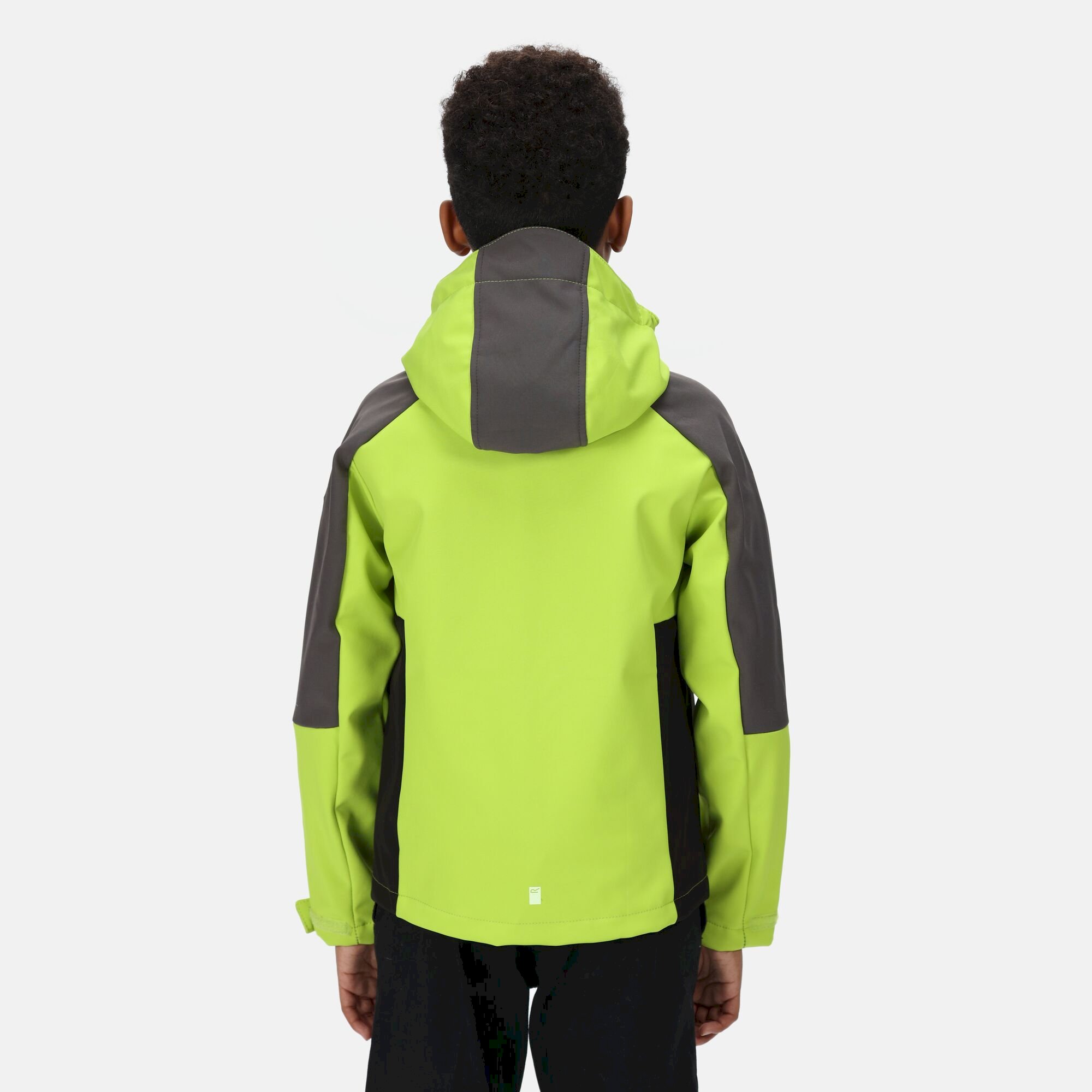 Kids Eastcott II Softshell Jacket | Bright Kiwi Dark Grey Black