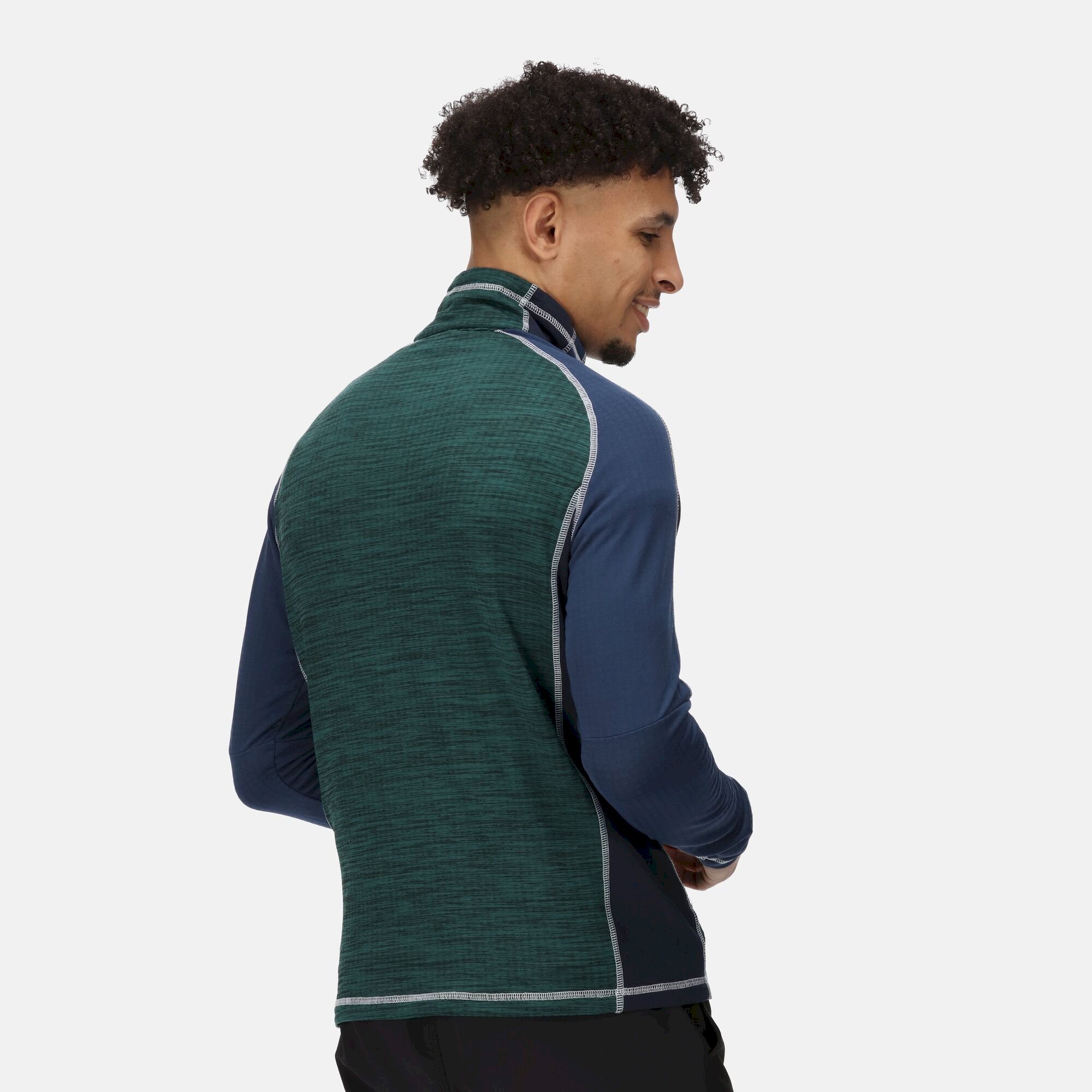 Men's Hepley Half Zip Lightweight Fleece | Pacific Green Admiral Blue