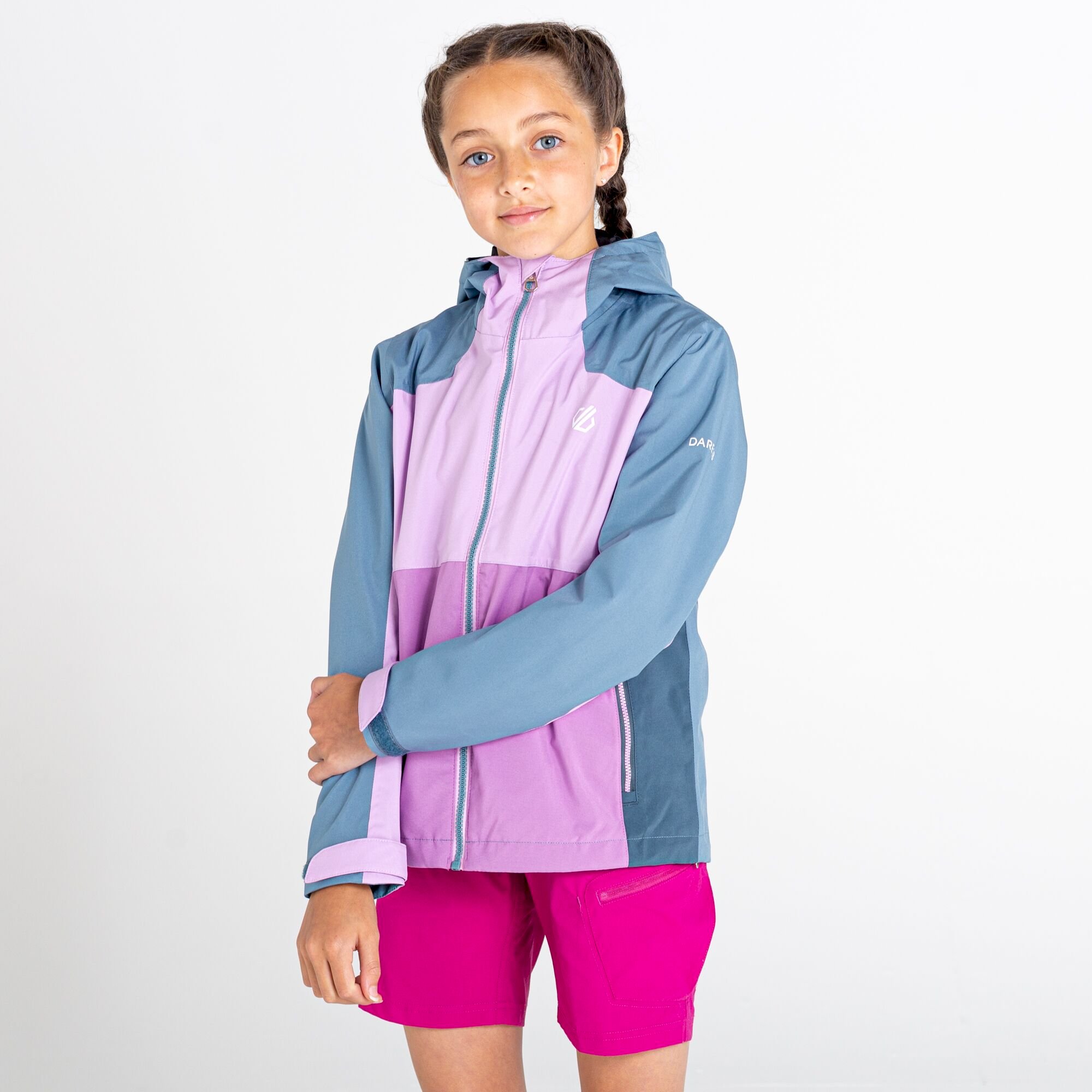 Dare 2b - Kids' In The Lead III Recycled Waterproof Jacket | Lupine Lavender Bluestone