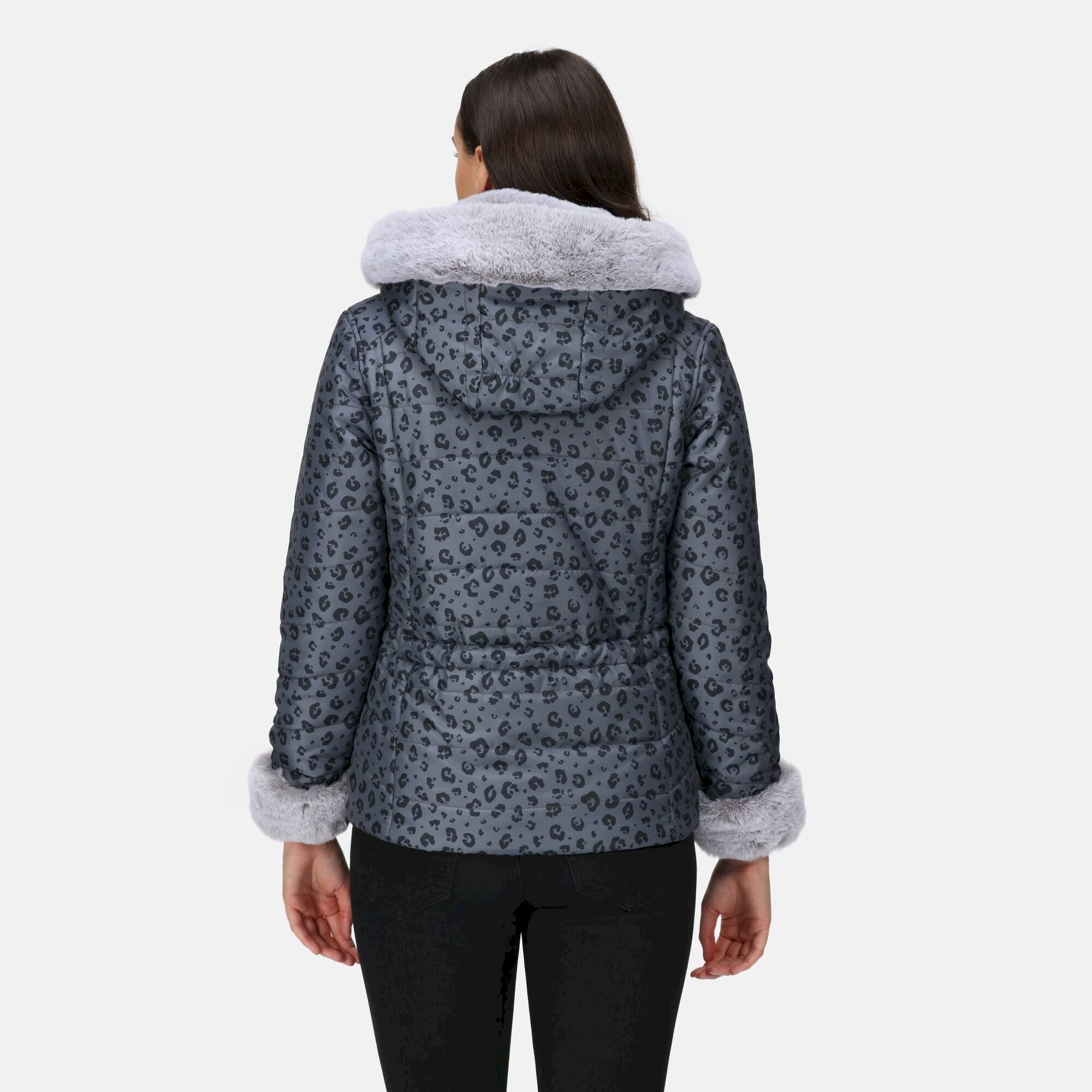 Women's Willabella Fur Detail Jacket | Black Animal