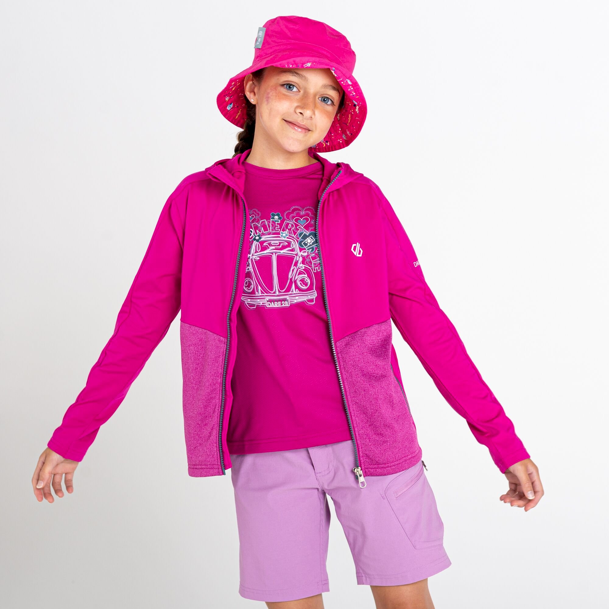 Dare 2b - Kids' Hastily Core Recycled Stretch Midlayer | Fuchsia Marl