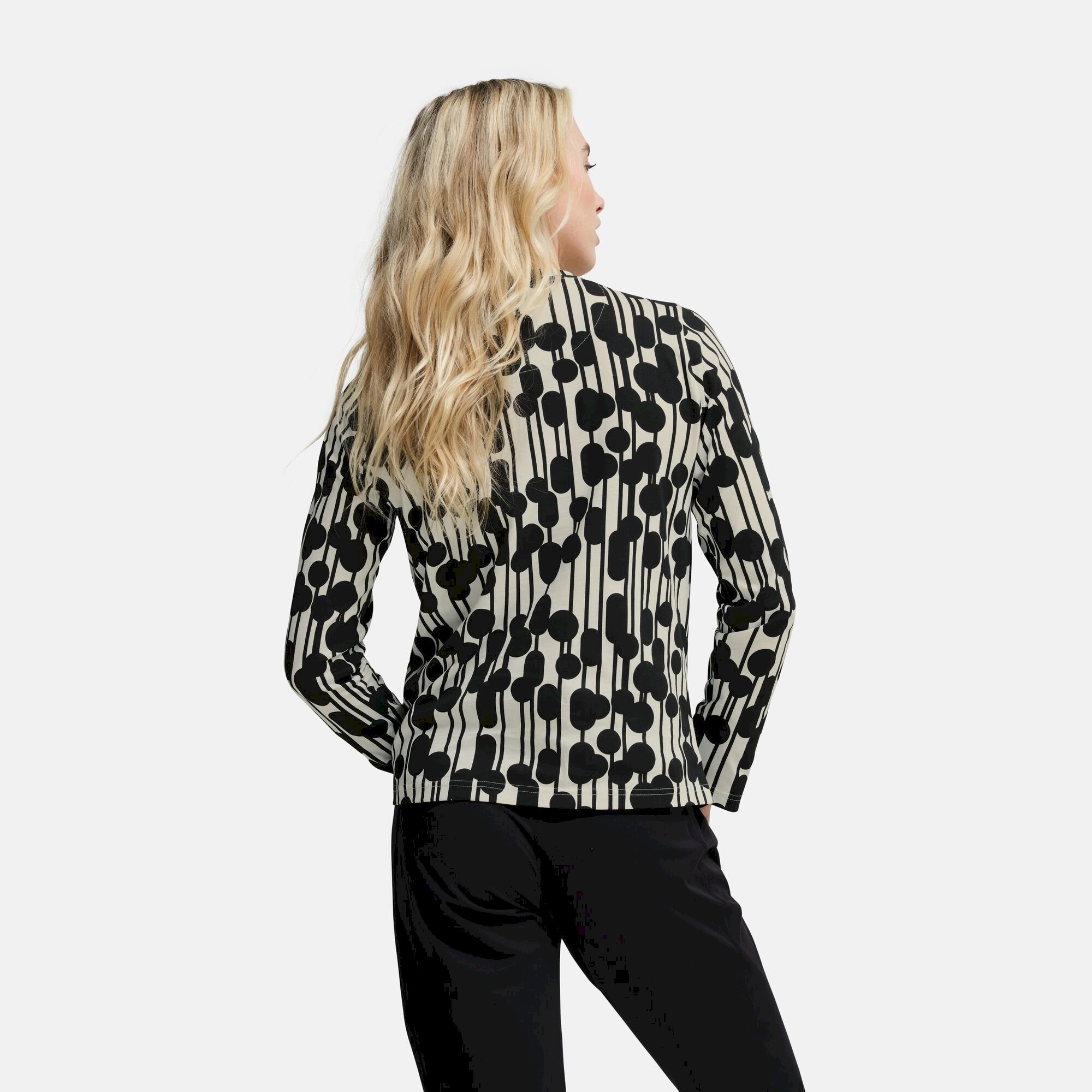 Orla Kiely Long Sleeve Winter Tee | Reflected Trees Black