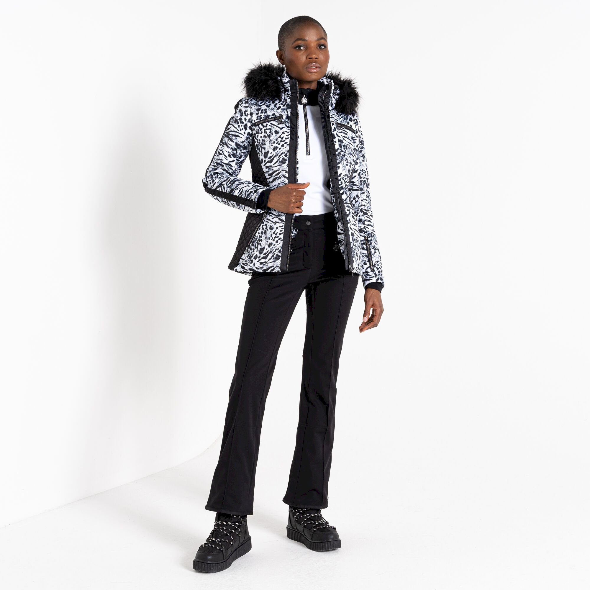 Dare 2b - Women's Mastery Ski Jacket | White Animal Print