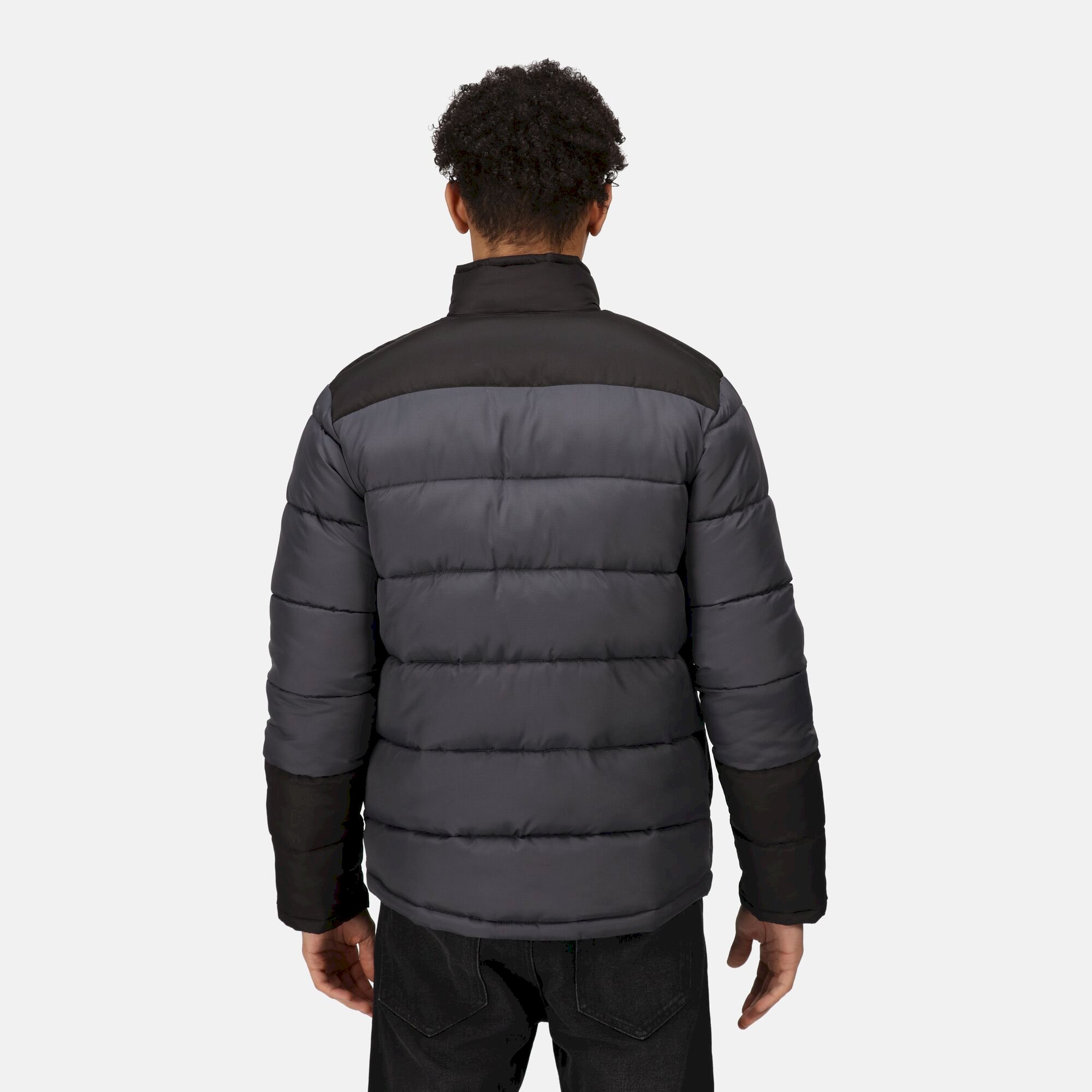 Men's Vintage Puffer Jacket | Seal Grey Black